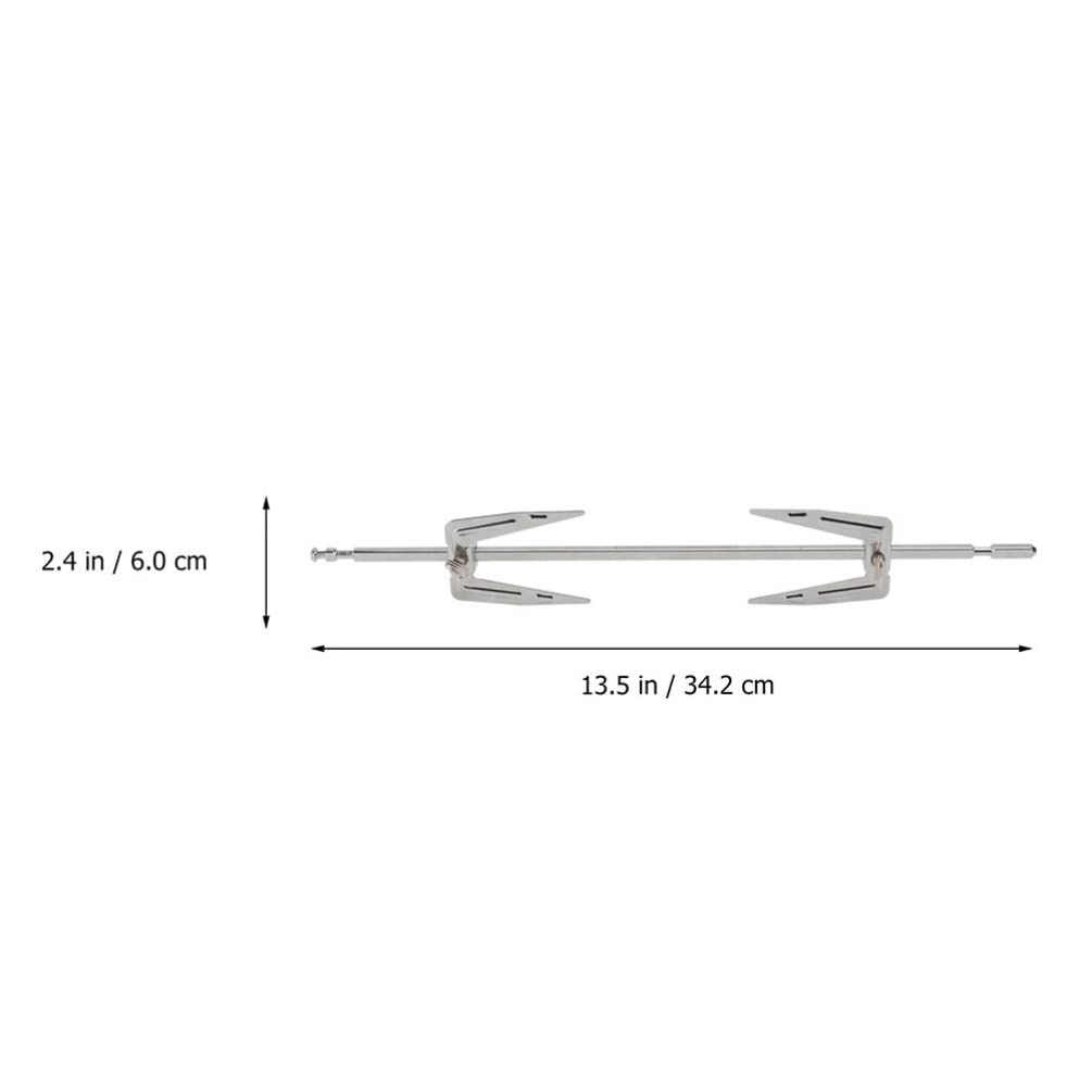 HANABASS 2 Sets Rotating Roast Meat Forks for Air Fryer, Grill Rotisserie, BBQ - Durable Stainless Steel Cooking Accessories for Home, Outdoor & Camping - Perfect for Chicken, Turkey & Kebabs
