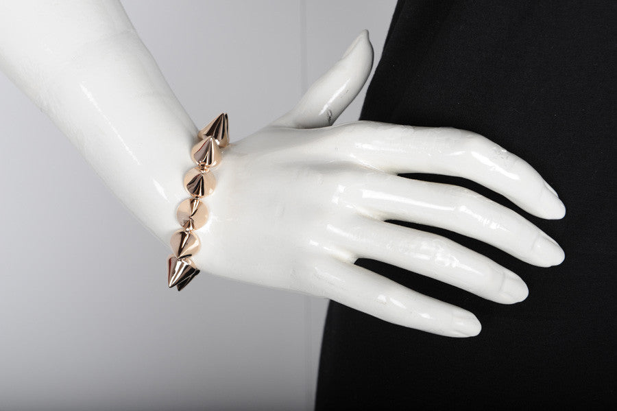 Rose Gold Medium Cone Bracelet - Adjustable Bangle for Women, Trendy Boho Jewelry for Everyday Wear & Layering