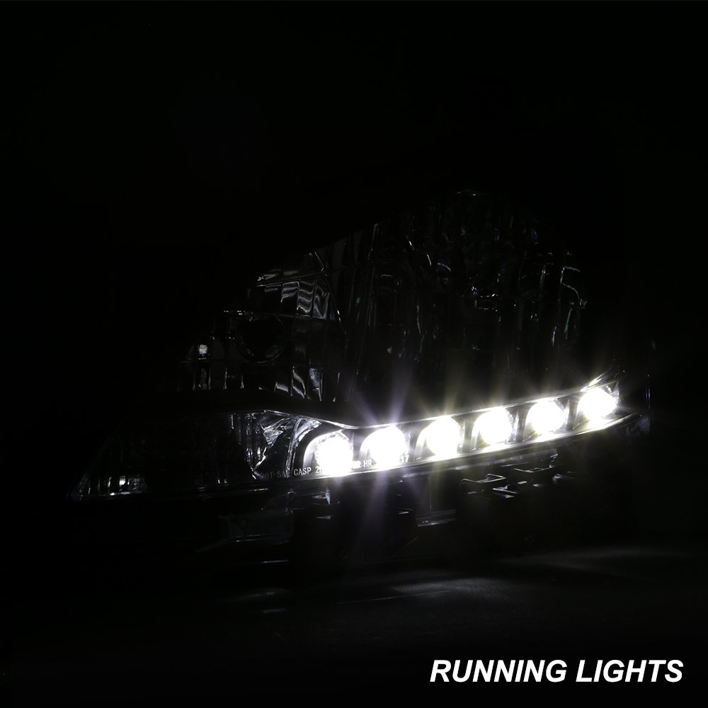 AKKON LED Daytime Running Lights for 2016-2018 Nissan Sentra - Black Housing with Clear Lens - Complete Headlight Assembly - Upgrade Your Car's Style & Visibility for Day & Night Driving