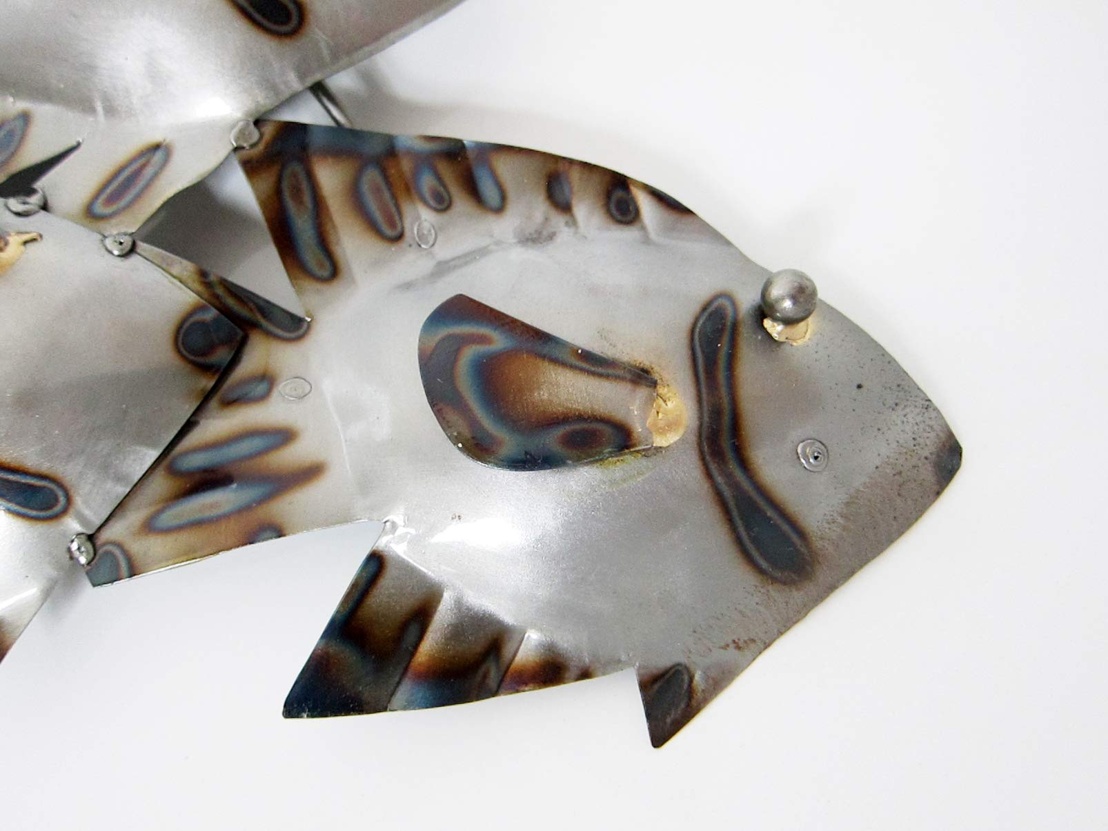Nautical School of Fish Metal Wall Art - Ocean Themed Home Decor for Living Room, Bedroom, or Office - Unique Handcrafted Metal Fish Sculpture
