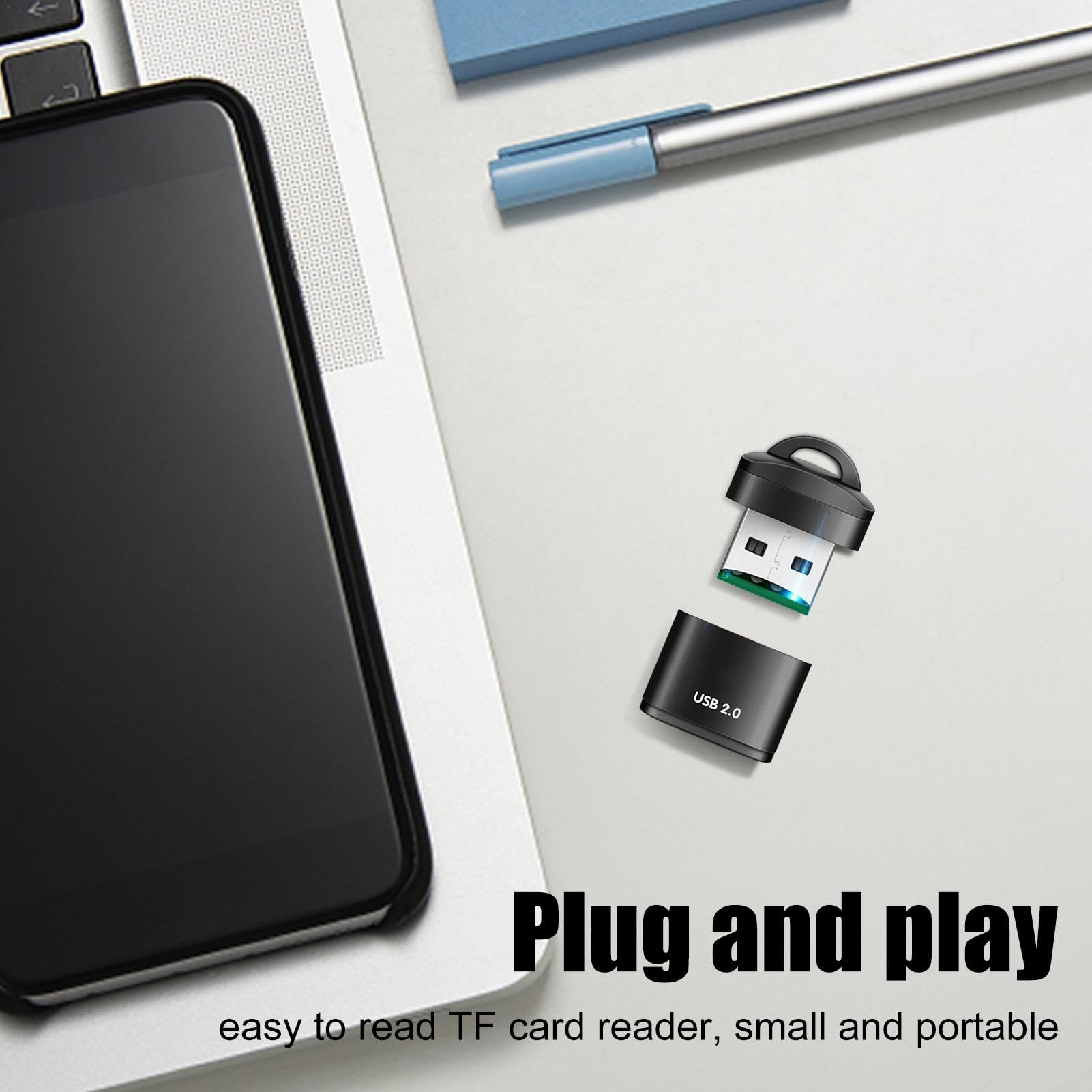 High-Speed USB 2.0 Card Reader - Micro SD Adapter for Computer, Phone & Car (0.78x0.70 Inches) | Perfect for Data Transfer, Music Playback & File Backup