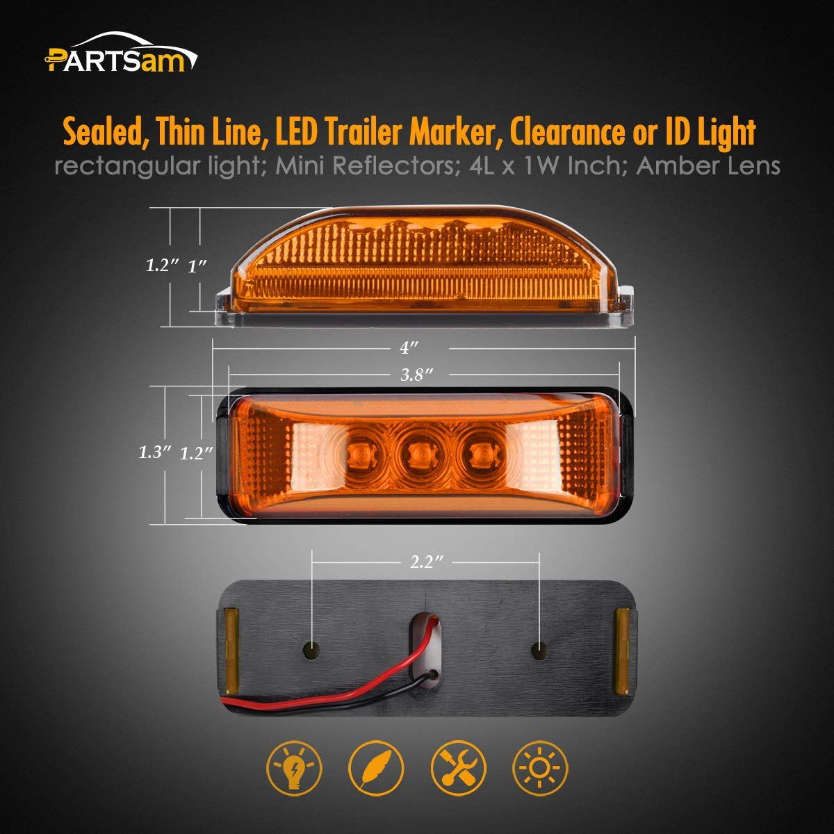 Partsam 12V LED Trailer Light Kit - 14.17