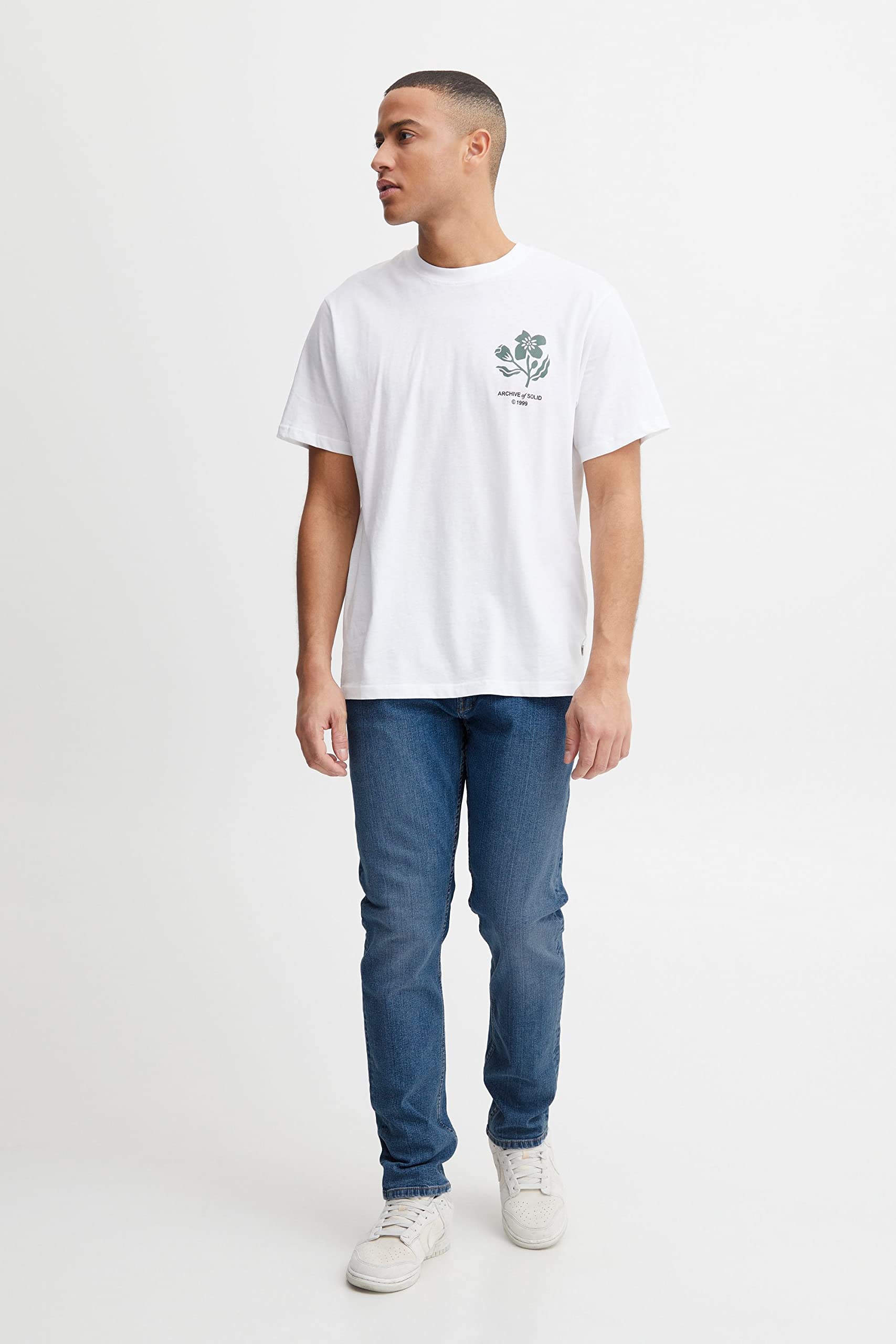 Men's Denim Jeans - Solid SDDunley Joy 2180079-ME Mid Blue Wash, 36W x 34L | Comfortable Straight Fit for Casual Wear & Everyday Style