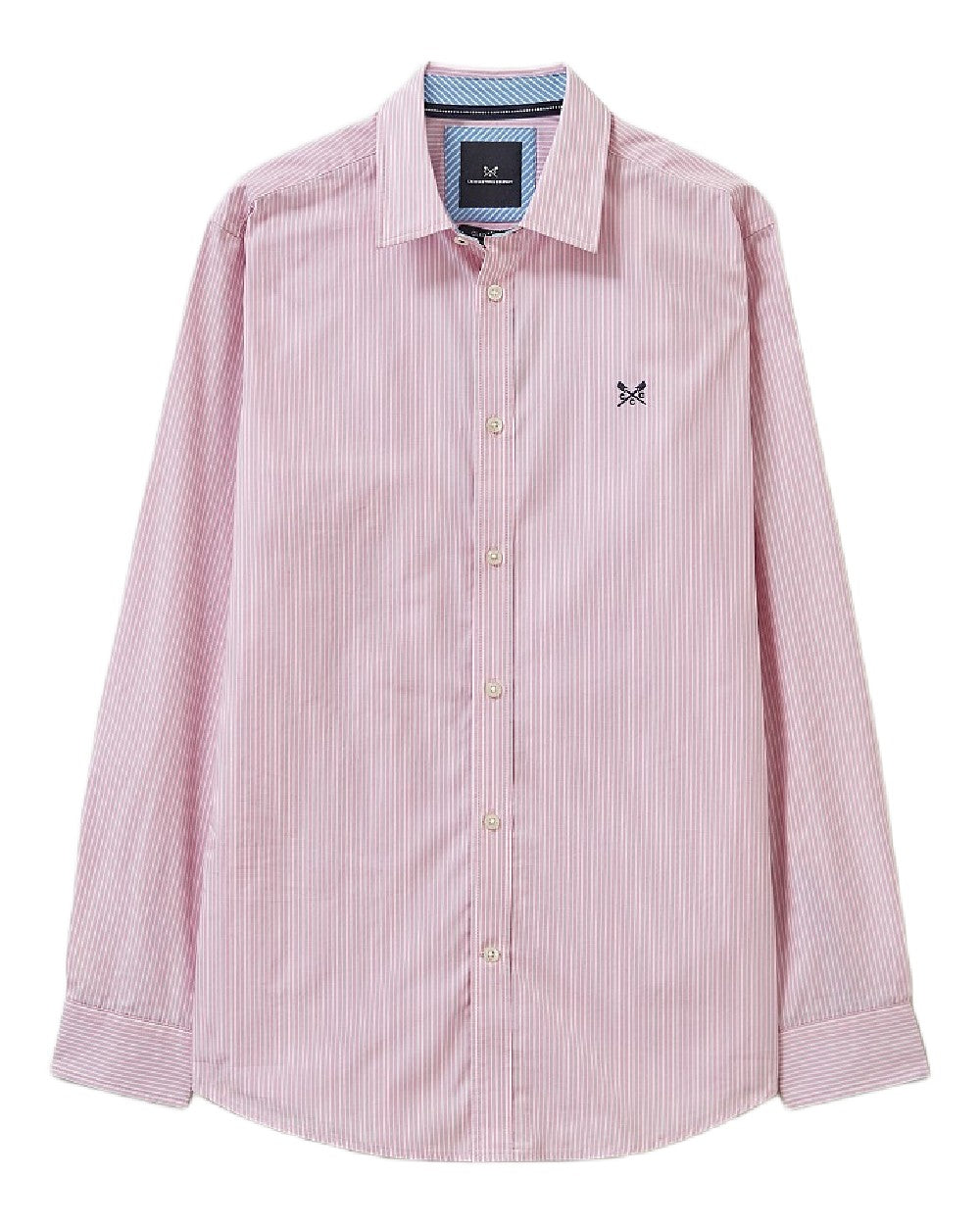 Men's Classic Micro Stripe Crew Neck Shirt - Casual Button Down Oxford Shirt for Office, Business & Everyday Wear