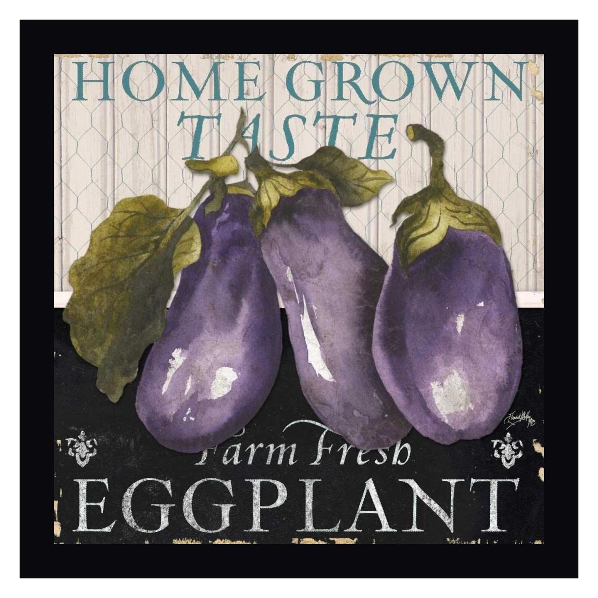 Vegetable Farm Fresh IV by Elizabeth Medley - 20x20 Inch Framed Canvas Wall Art Print with Black Wood Frame - Ready to Hang - Perfect for Kitchen, Dining Room or Farmhouse Decor