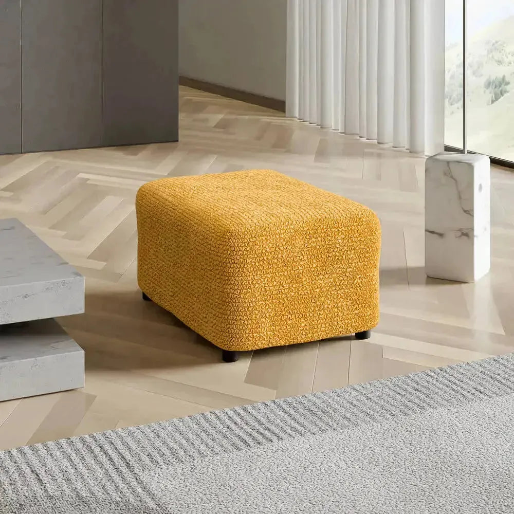 Microfiber Ottoman Slipcover Medium Size - Stretchable Furniture Cover for Living Room, Bedroom & Office - Easy to Clean & Durable Home Decor
