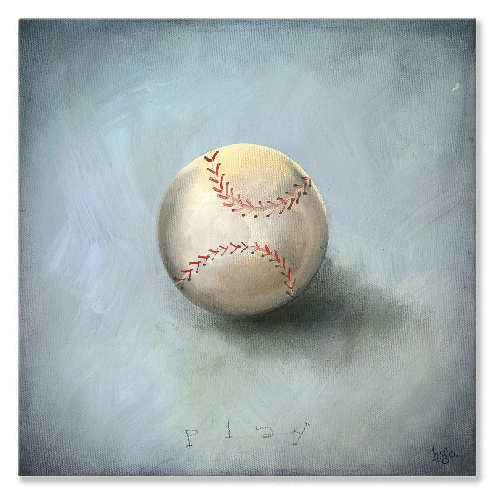 Boys Baseball Canvas Wall Art - Blue Sports Decor for Kids Room, Playroom & Game Room - Perfect for Baseball Fans & Young Athletes
