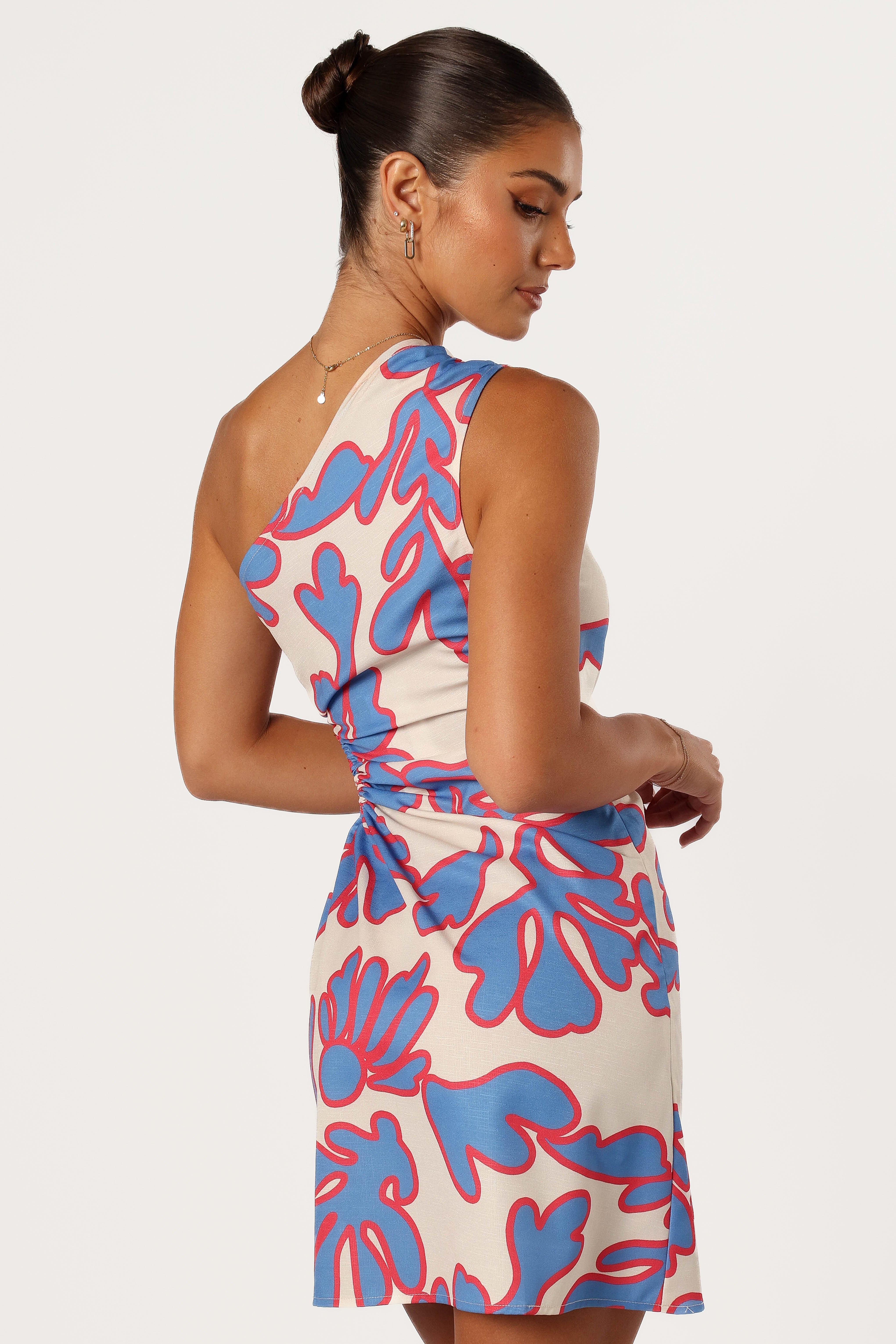Flori Asym Mini Dress - Women's Floral Print Summer Dress for Casual & Party Wear | Perfect for Beach, Vacation & Date Nights