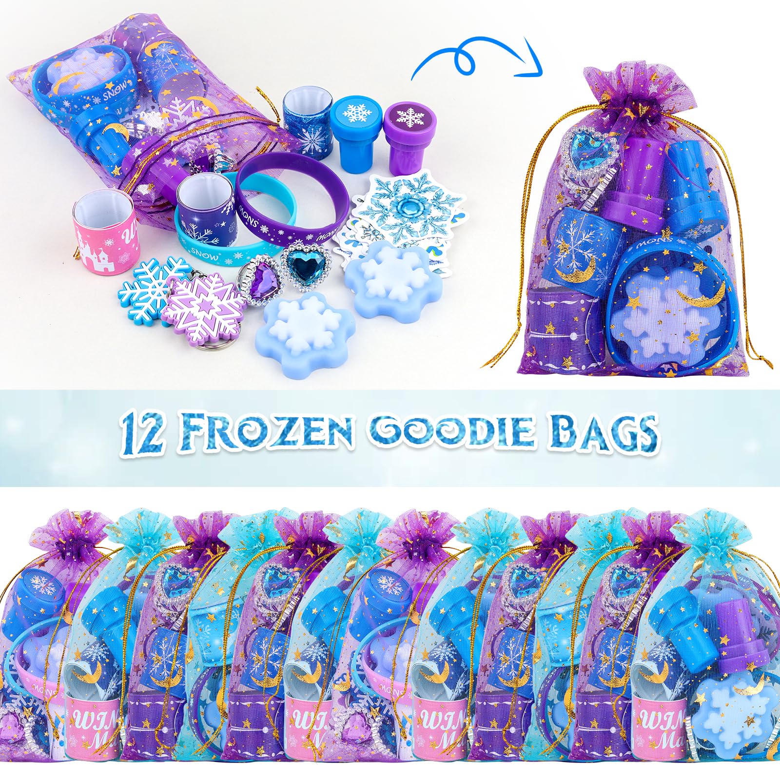 Frozen Birthday Party Supplies & Decorations - Frozen Party Favors, Goodie Bags Fillers, Pinata Fillers for Girls & Kids | Perfect for Frozen Themed Birthday Parties, School Events & Disney Princess Celebrations