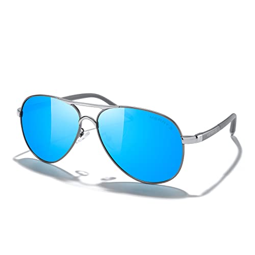 Gray Frame/Silver Bridge/Blue Mirror Lens