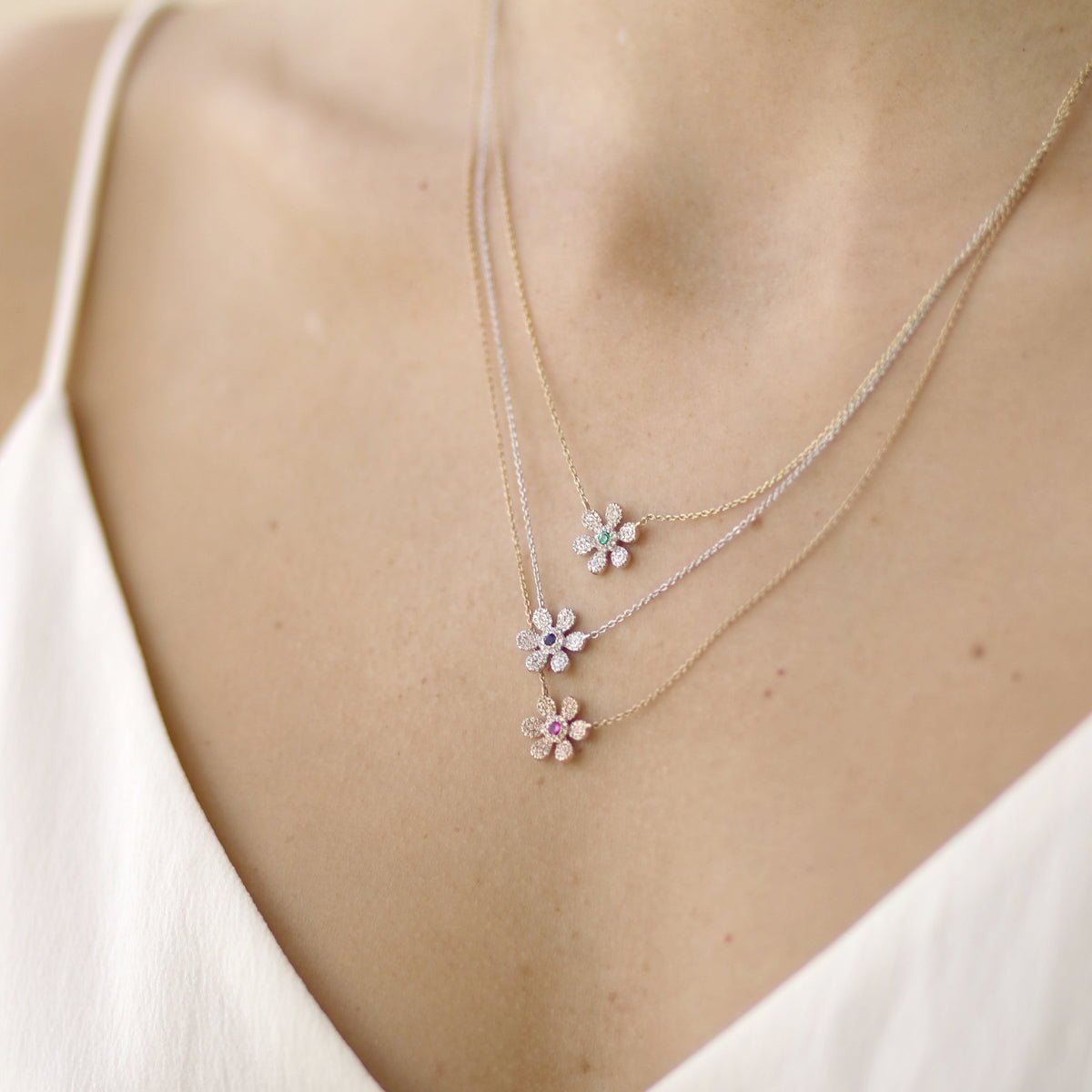 14K Rose Gold Pink Tourmaline and Diamond Flower Pendant Necklace for Women - Elegant Jewelry Gift for Birthday, Anniversary & Valentine's Day