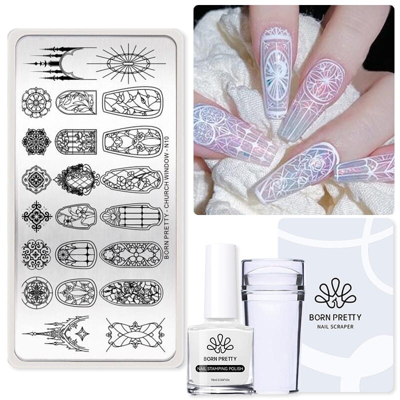 4/5/7/9pcs Professional Nail Stamping Kit with Metal Plates & Scraper - DIY Nail Art Design for Home Salon & Party Manicure