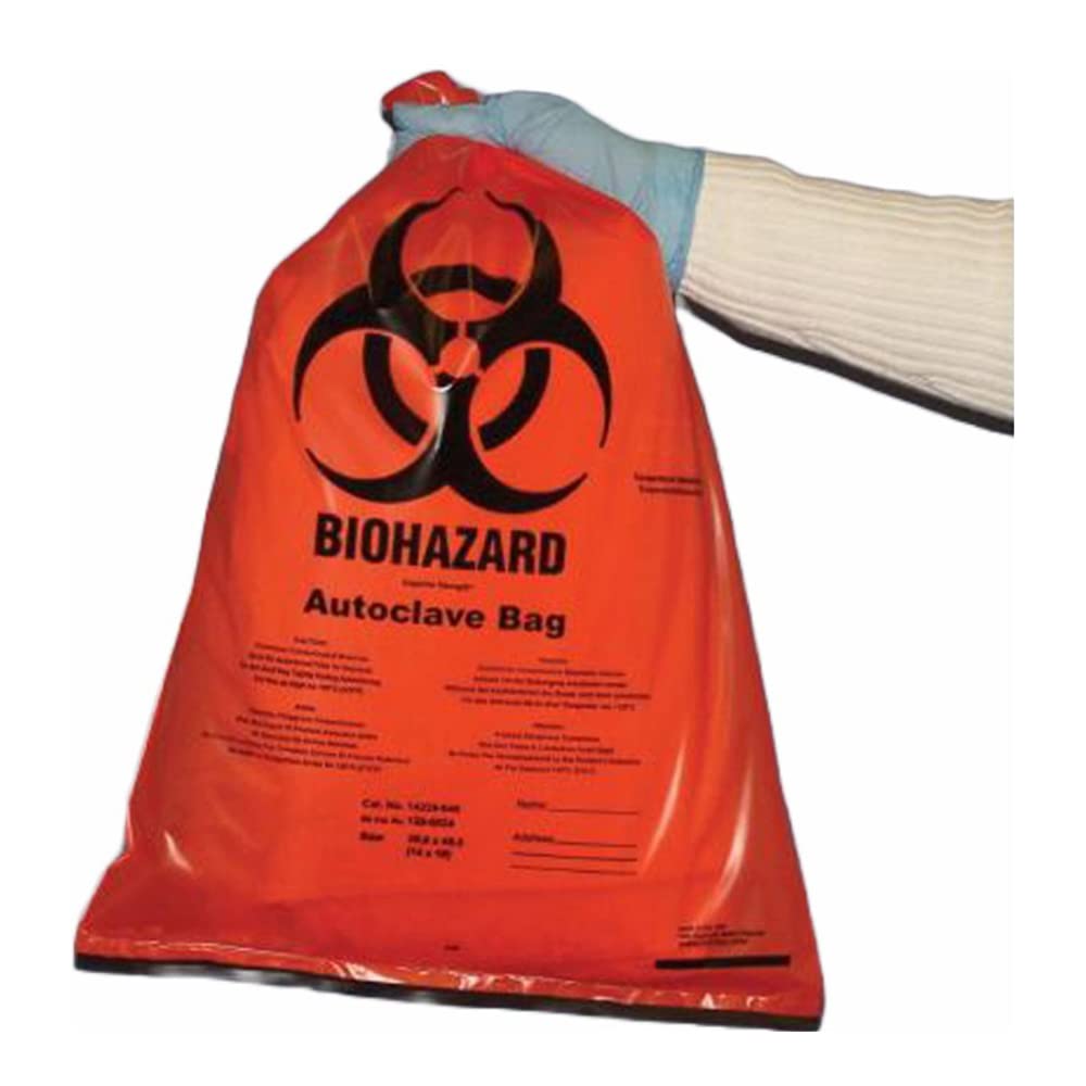 Sterilizable Biohazard Waste Bags - 24x36 Inches (61x91cm), 100 Pack - Clear Autoclavable Medical Disposal Bags for Hospitals, Labs & Clinics