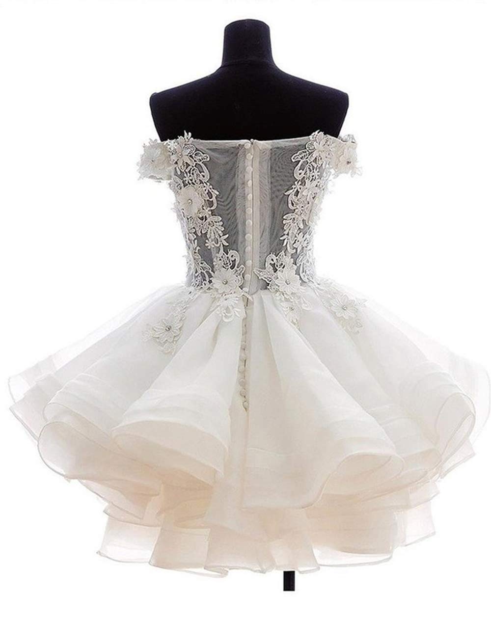 ANGELA Women's Off The Shoulder Organza Short Prom Homecoming Dresses Plus Size 20 Blush Pink - Perfect for Evening Parties, Dances & Special Occasions
