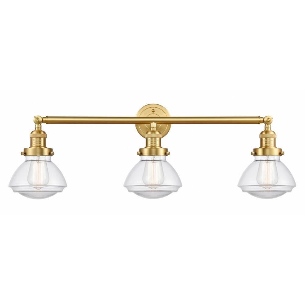 Innovations Lighting 205-SG-G322 Olean 3-Light Bath Vanity Light - Modern Bathroom Lighting Fixture for Vanity Mirror, Makeup Area & Powder Room