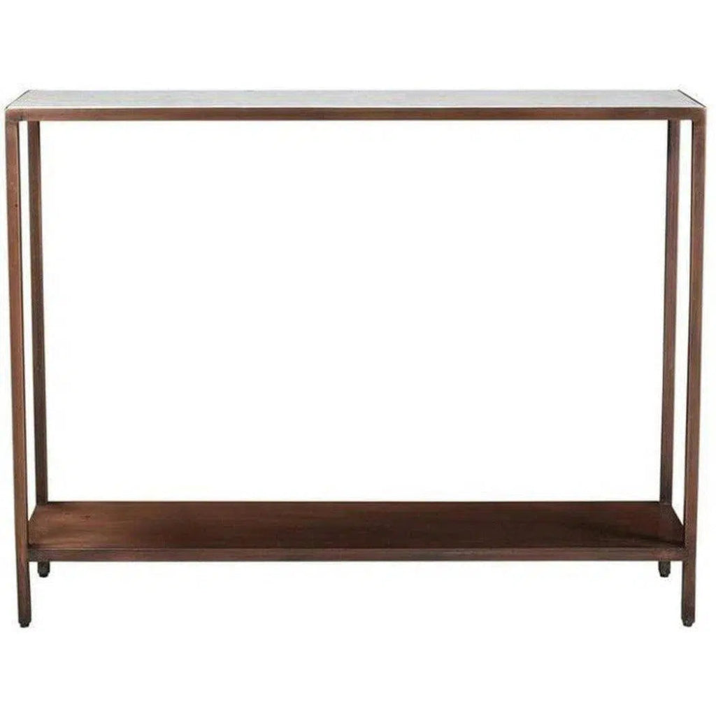 42 Inch Brown Retro Console Table - Rustic Farmhouse Entryway Table for Hallway, Living Room & Dining Room Decor