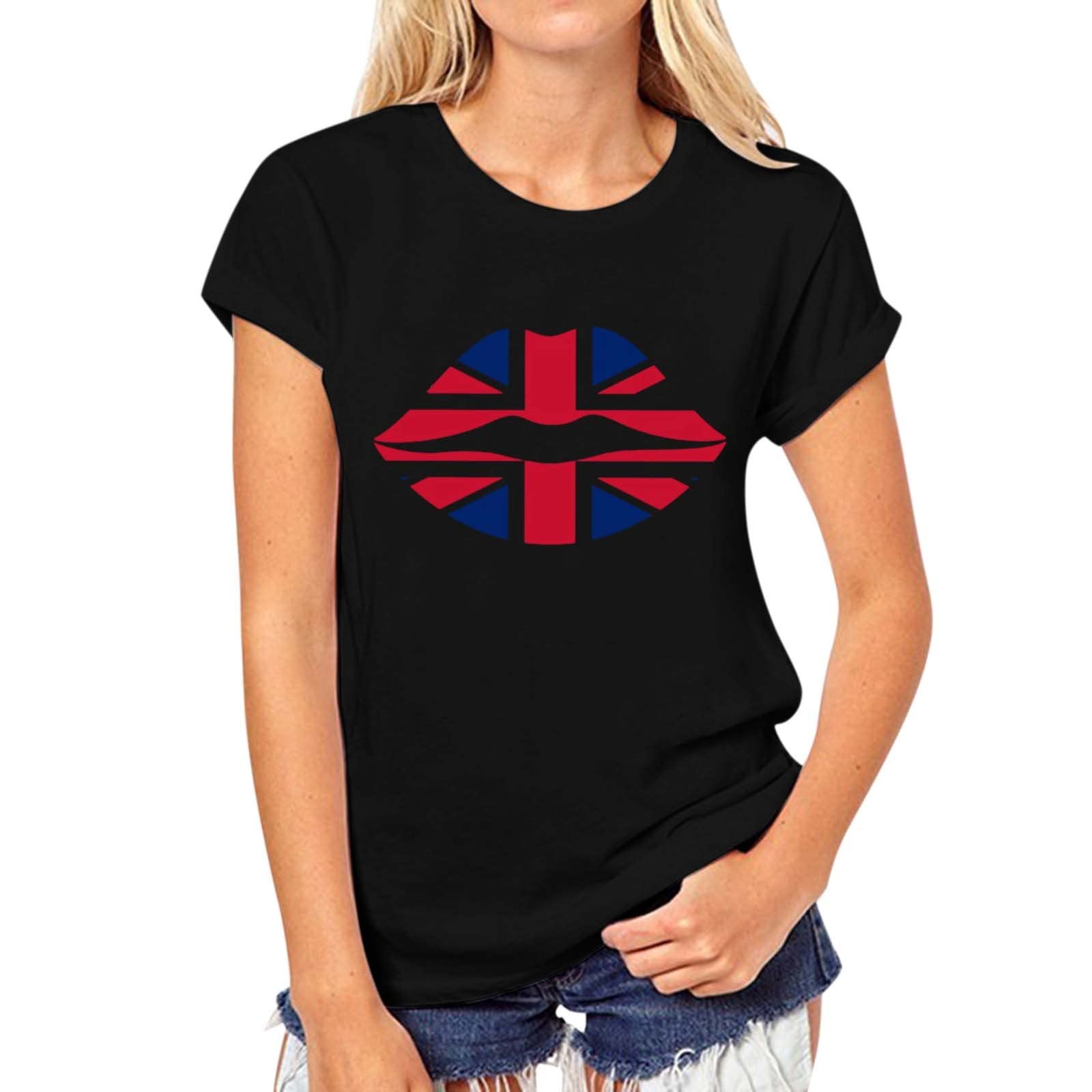 Women's Summer Floral Printed Short Sleeve Crew Neck T-Shirt - Casual Fitted Tee in White - Perfect for Beach Outings, Picnics & Everyday Wear