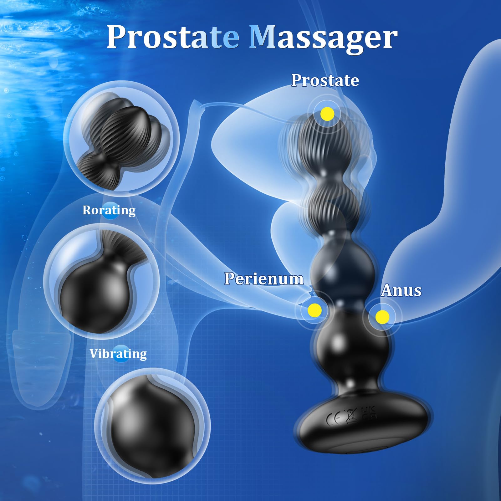 360° Rotating Vibrating Anal Plug for Men - 10 Speed Prostate Massager with App & Remote Control, Adult Sex Toy for Male Pleasure | Perfect for Solo Play, Couples & BDSM Exploration