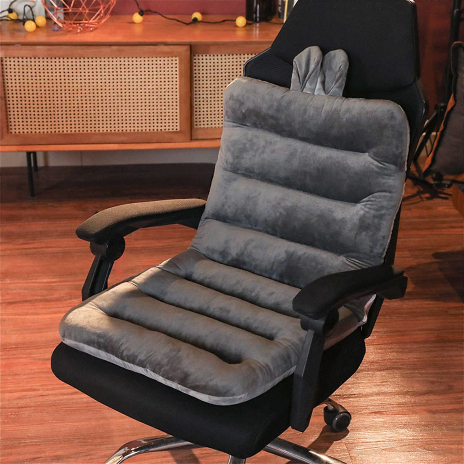 Plush Chair Cushion with Ties - Thickened Seat Pad for Sofa, Office & Car