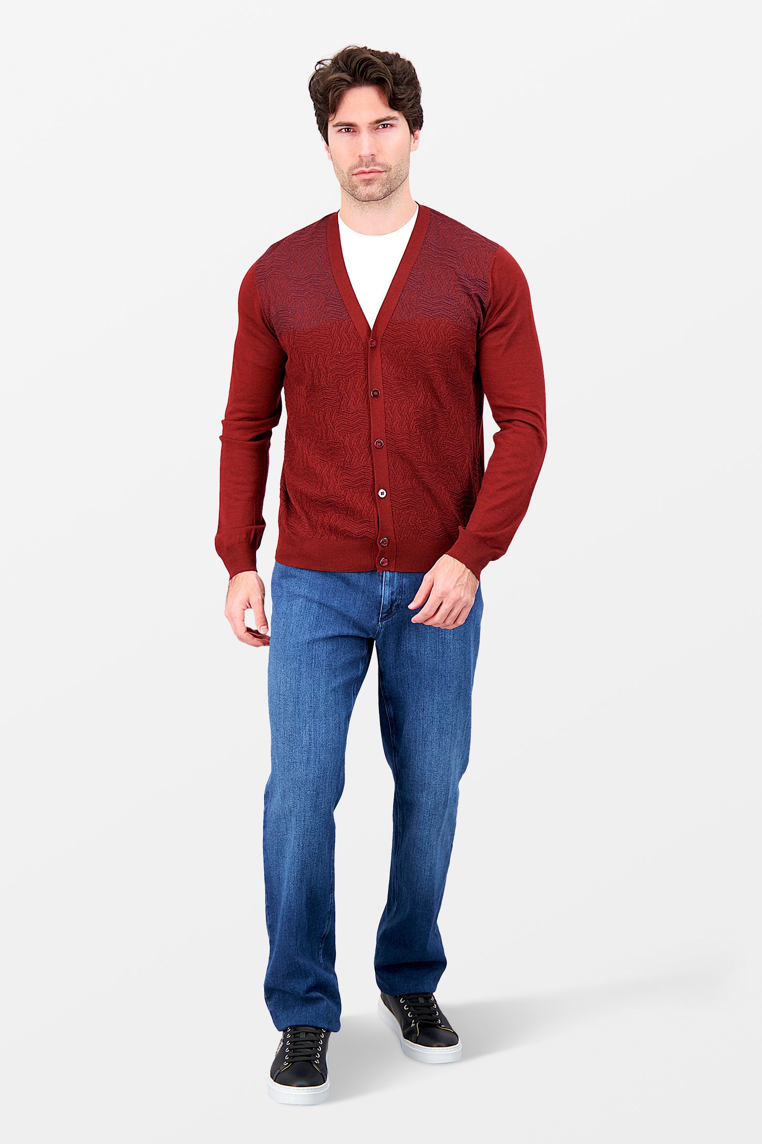 Zilli Burgundy Buttoned Cardigan for Women - Soft Knit Long Sleeve Open Front Sweater - Perfect for Office, Date Night & Fall Layering