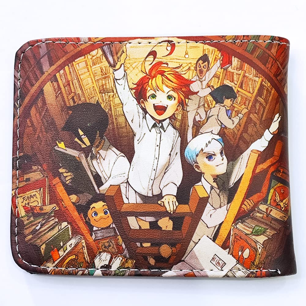 Anime Emma Wallet - Short Bifold Leather Money Bag for Cosplay & Halloween | Perfect for Anime Conventions, Costume Parties & Collectors