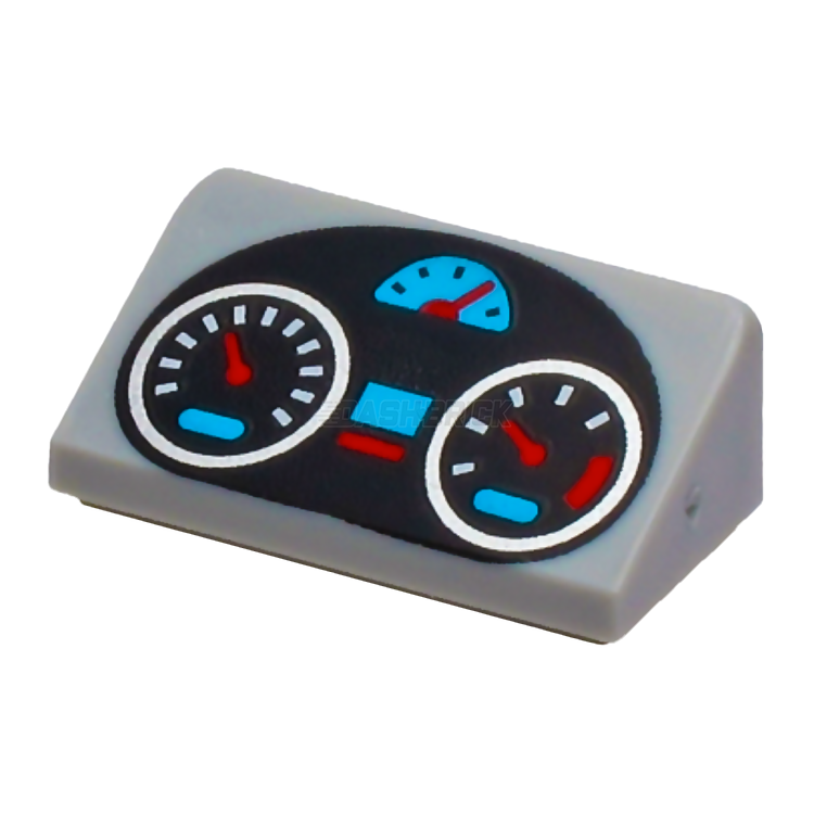 LEGO Minifigure Accessory - Silver Vehicle Dashboard with Azure & Red Gauges (85984pb289) | Perfect for LEGO Car & Truck Builds, DIY Scenes & Collectors
