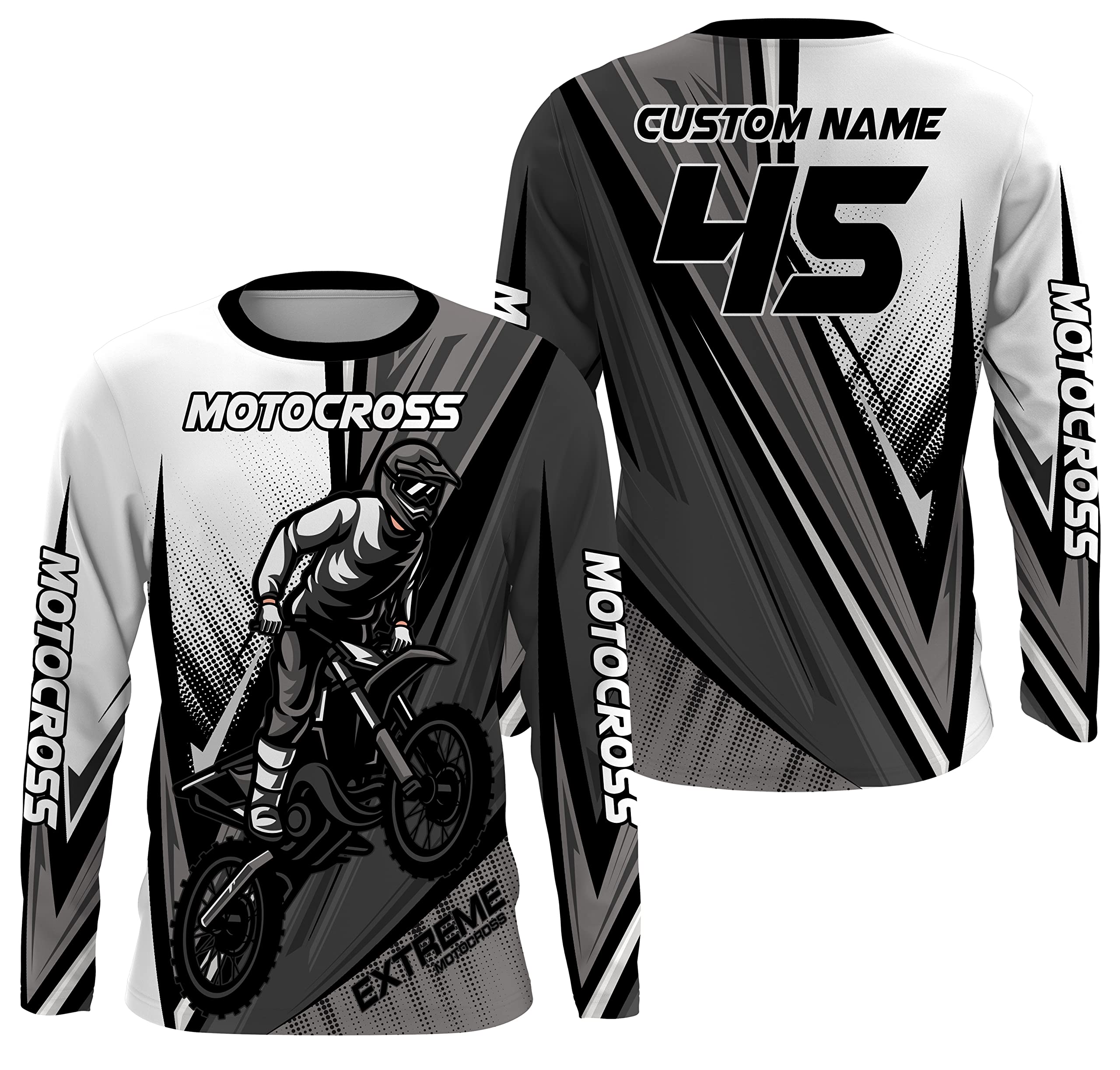 Custom Motocross Jersey for Men - UPF 30+ Dirt Bike Racing Shirt with Long Sleeves | Breathable Off-Road Motorcycle Gear for MX, Enduro & Trail Riding | NMS268