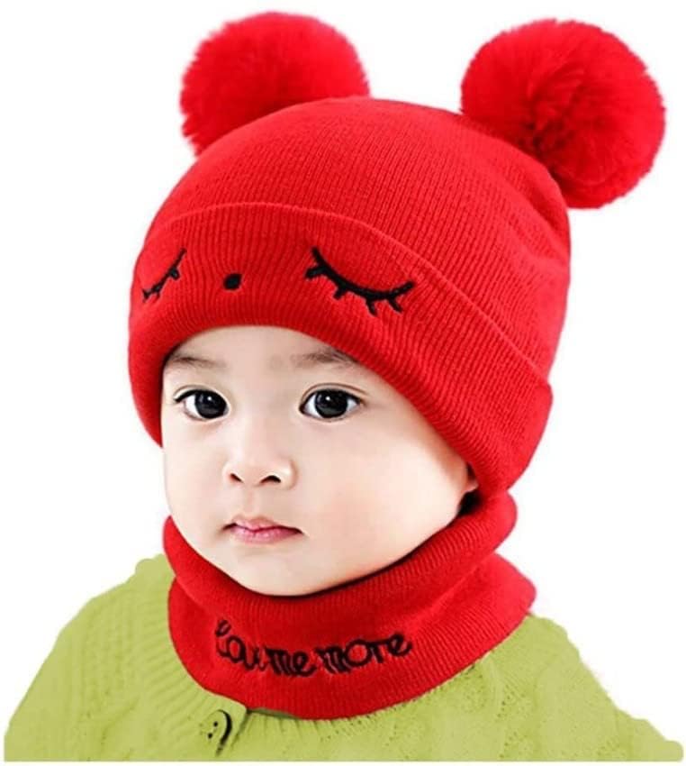 Trendsy Baby Knit Hat & Scarf Set for Toddlers - Winter Pom Pom Beanie & Neck Warmer for Girls & Boys (6 Months to 5 Years) - Perfect for Snow Play, Outdoor Winter Adventures & Holiday Photos