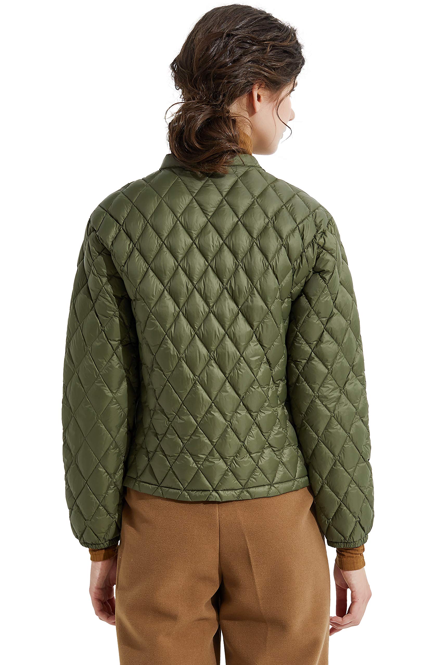 Orolay Women's Lightweight Cropped Puffer Jacket - Packable Stand Collar Down Coat for Winter, Fall & Spring | Perfect for Outdoor Activities, Travel & Daily Wear