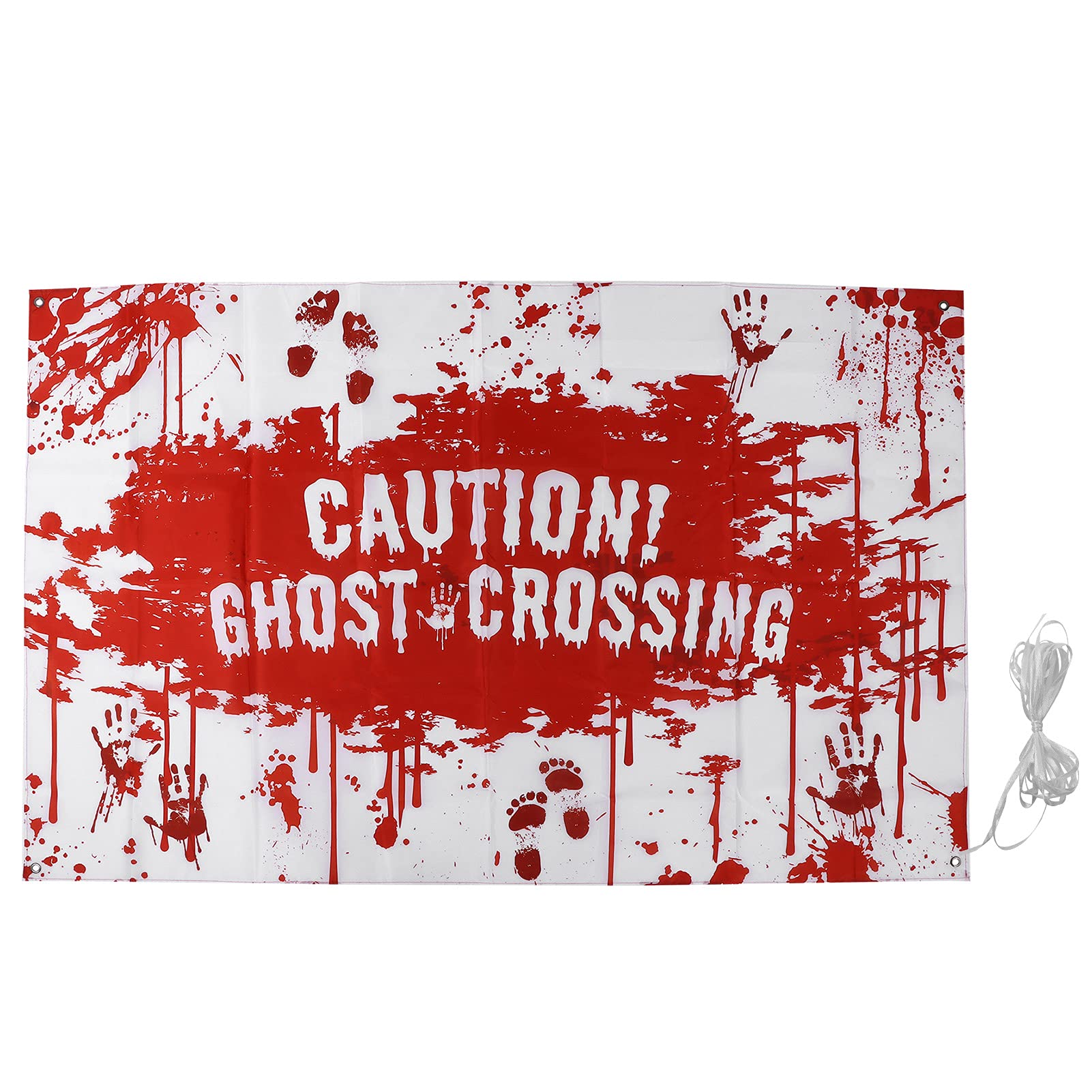 YEmirth Halloween Banner - Scary Blood Handprint Party Backdrop for Halloween Decorations