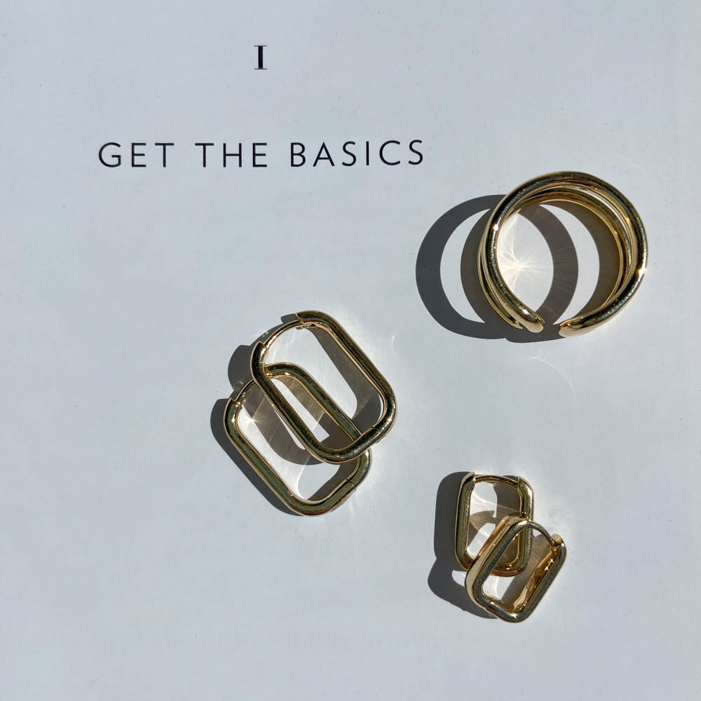 Gold Midi Paperclip Earrings - Trendy Minimalist Hoop Earrings for Women - Perfect for Office, Date Night & Everyday Wear