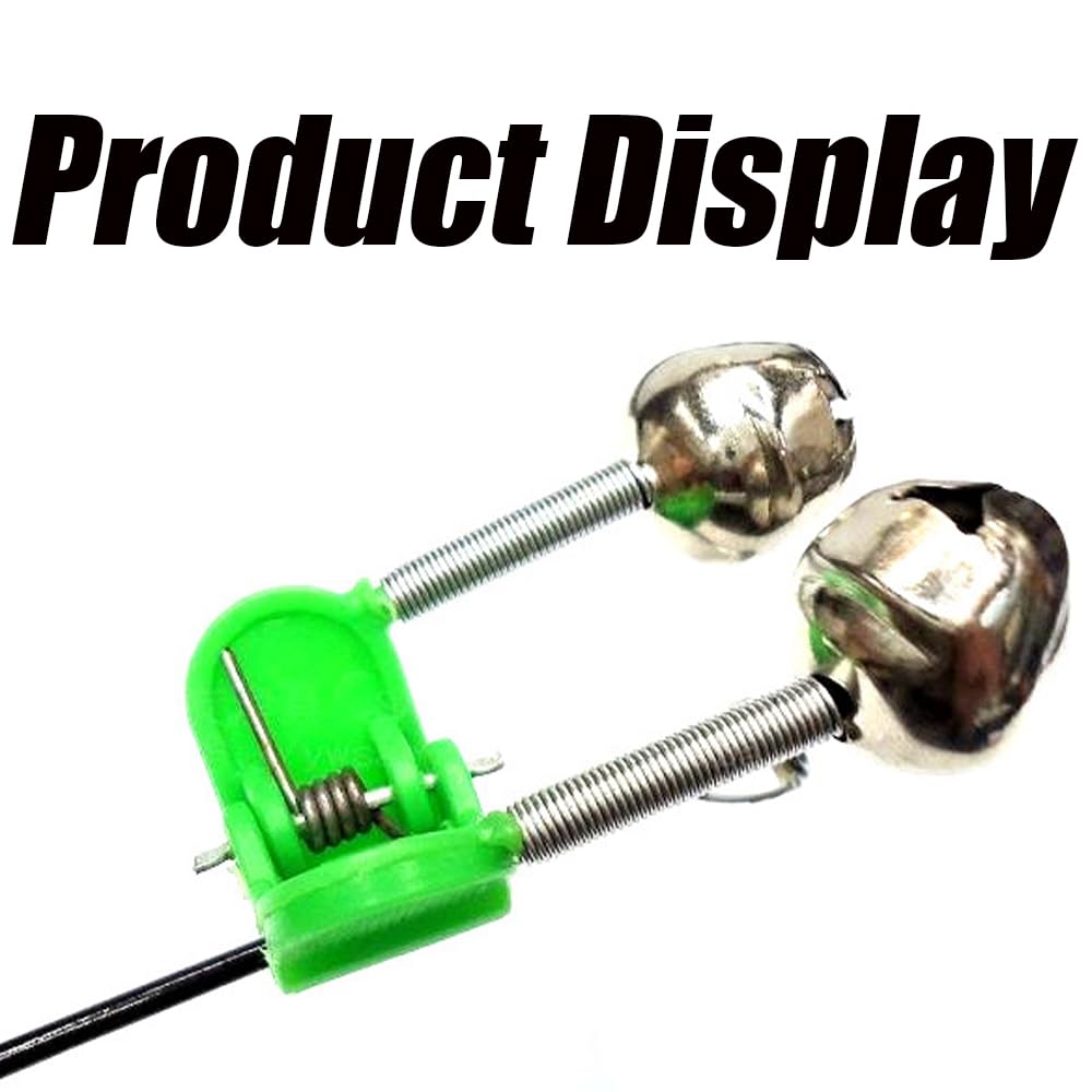 20Pcs Fishing Rod Alarm Bells - Dual Alert Clip-On Bells for All Types of Sea Fishing Rods (Green) | Perfect for Night Fishing & Surf Casting Alarms