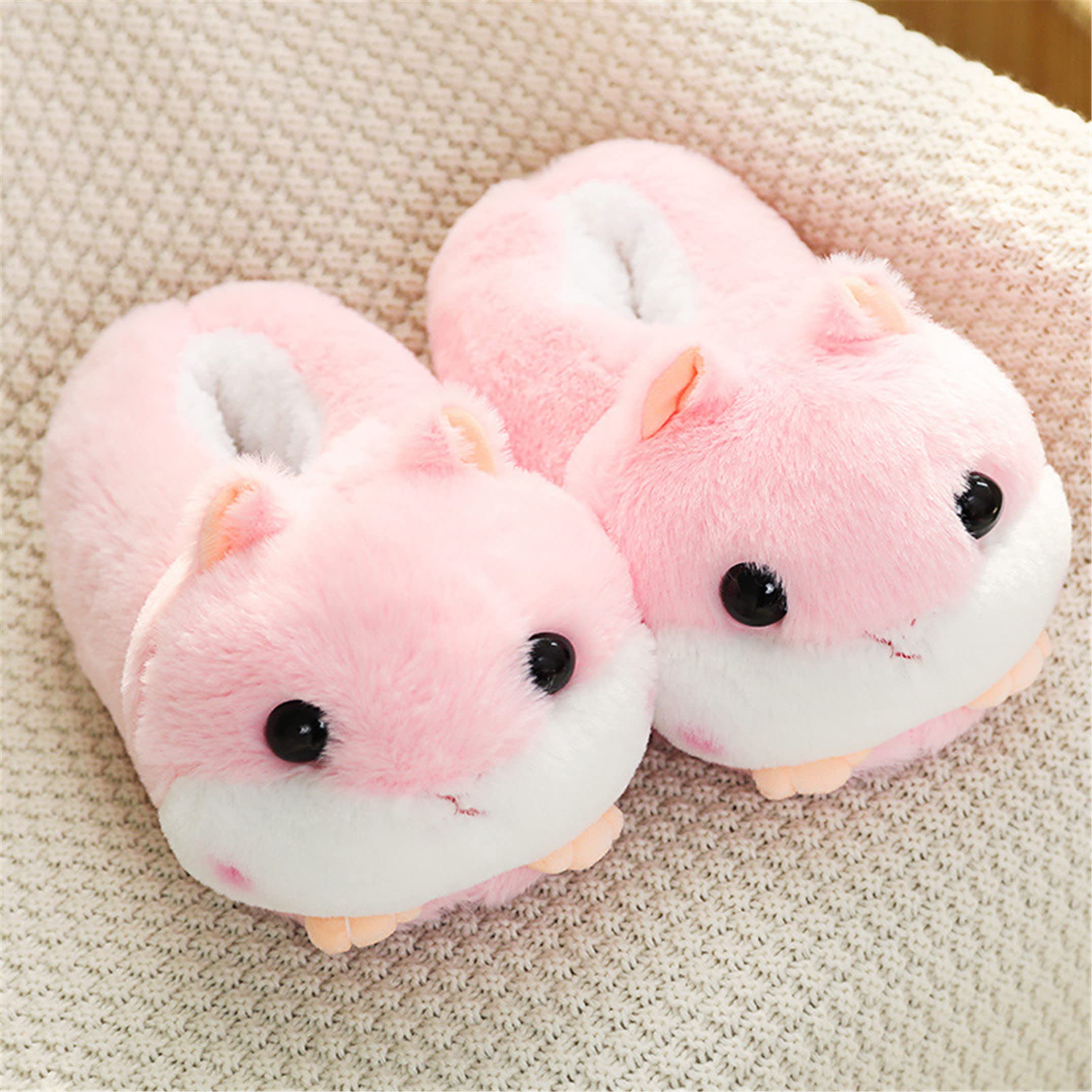 Adorable Pig Cartoon Fuzzy House Slippers for Women - Cozy Winter Indoor/Outdoor Slides with Non-Slip Sole - Perfect for Home, Lounge & Gift Giving