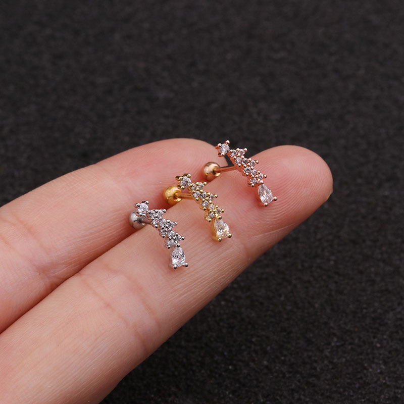 20G Tiny Waterdrop Daith Stud Conch Piercings - Hypoallergenic Surgical Steel Earrings for Cartilage | Perfect for Everyday Wear, Parties & Special Occasions | HSPJ1949