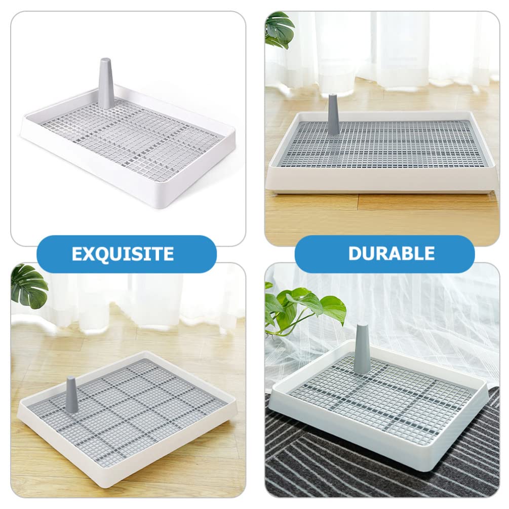 **1 Set White PP Material Dog Toilet Potty Trainer - Indoor Puppy Pee Pad Holder & Cat Litter Tray for Small Pets - Perfect for House Training, Apartment Living, and Travel Use**