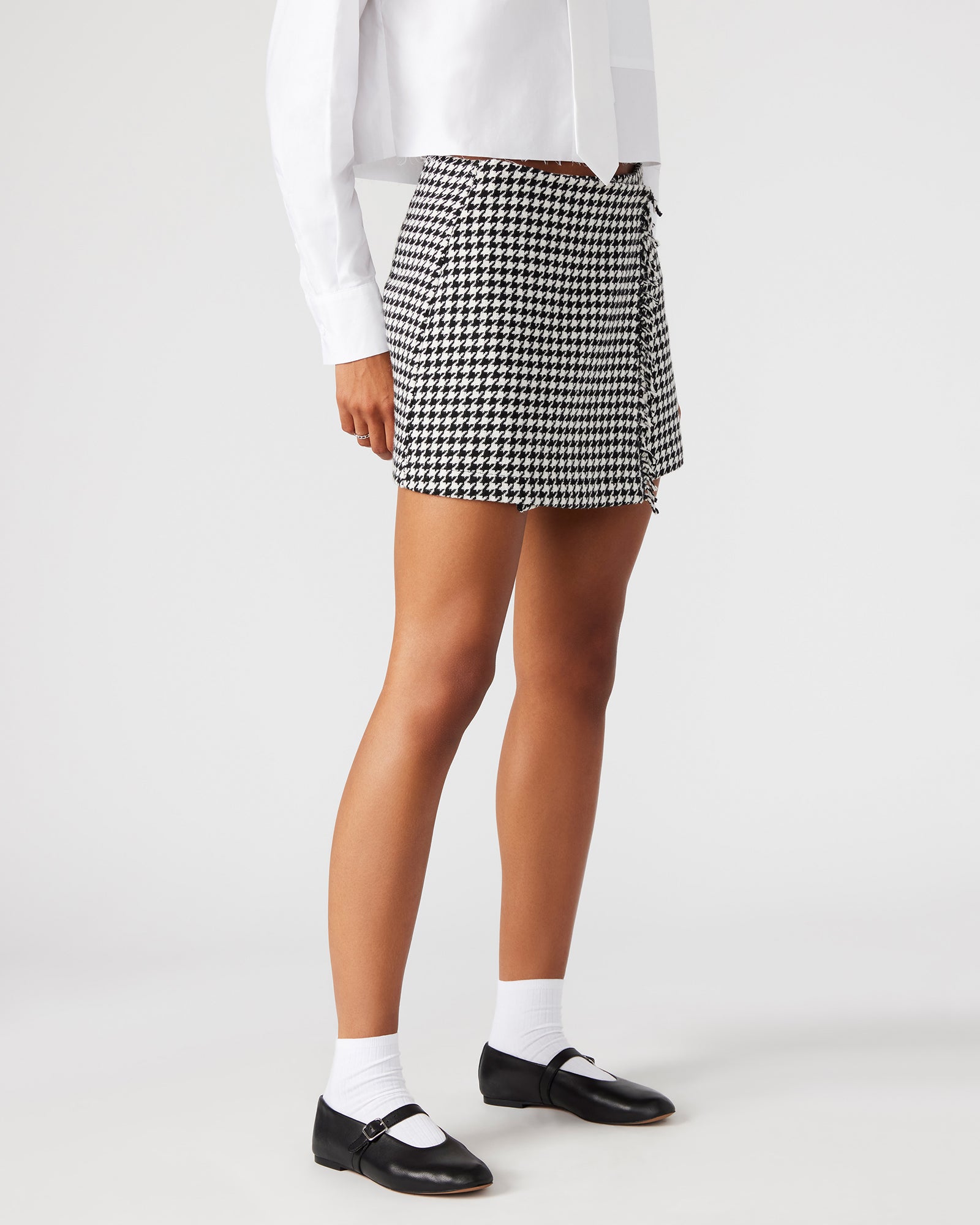 LEON SKIRT for Women - Black & White High Waist A-Line Skirt | Elegant Flowy Midi Skirt for Office, Party & Casual Wear