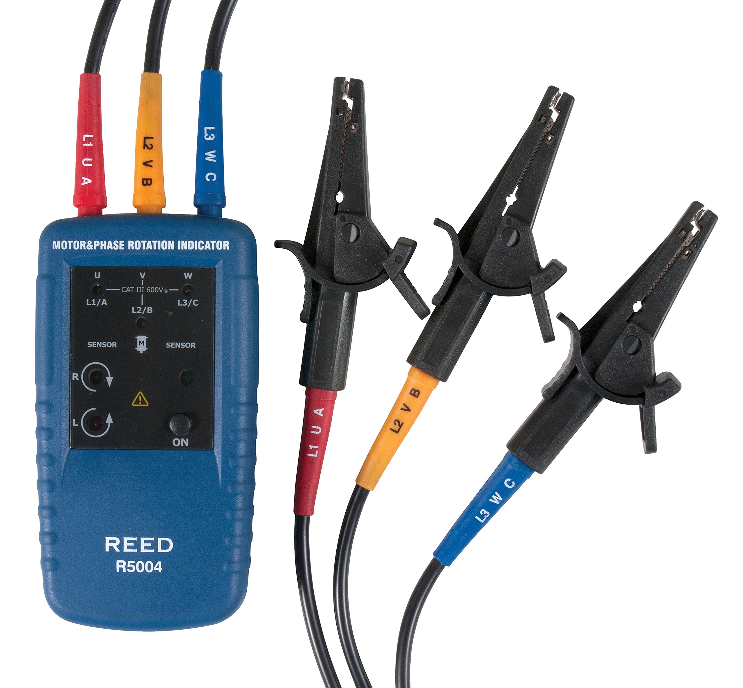 REED Instruments R5004 Digital Motor Rotation Tester & 3-Phase Electrical Tester - Professional Tool for HVAC, Industrial Motors and Electrical Maintenance