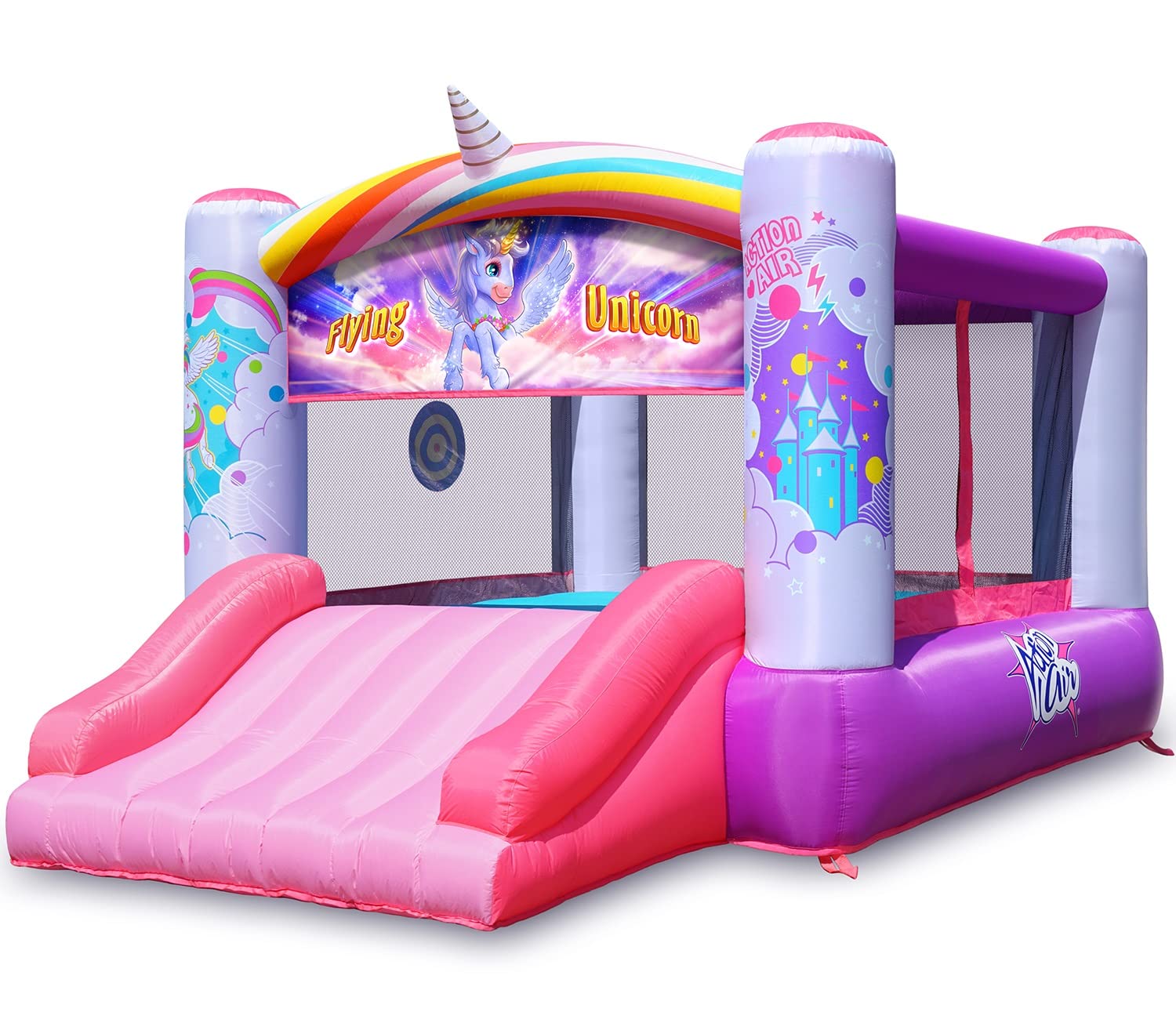 Princess Inflatable Bounce House with Blower - Pink Unicorn Themed Bouncy Castle for Girls | Durable Sewn & Extra Thick Material | Perfect for Birthday Parties, Backyard Play & Outdoor Kids Activities