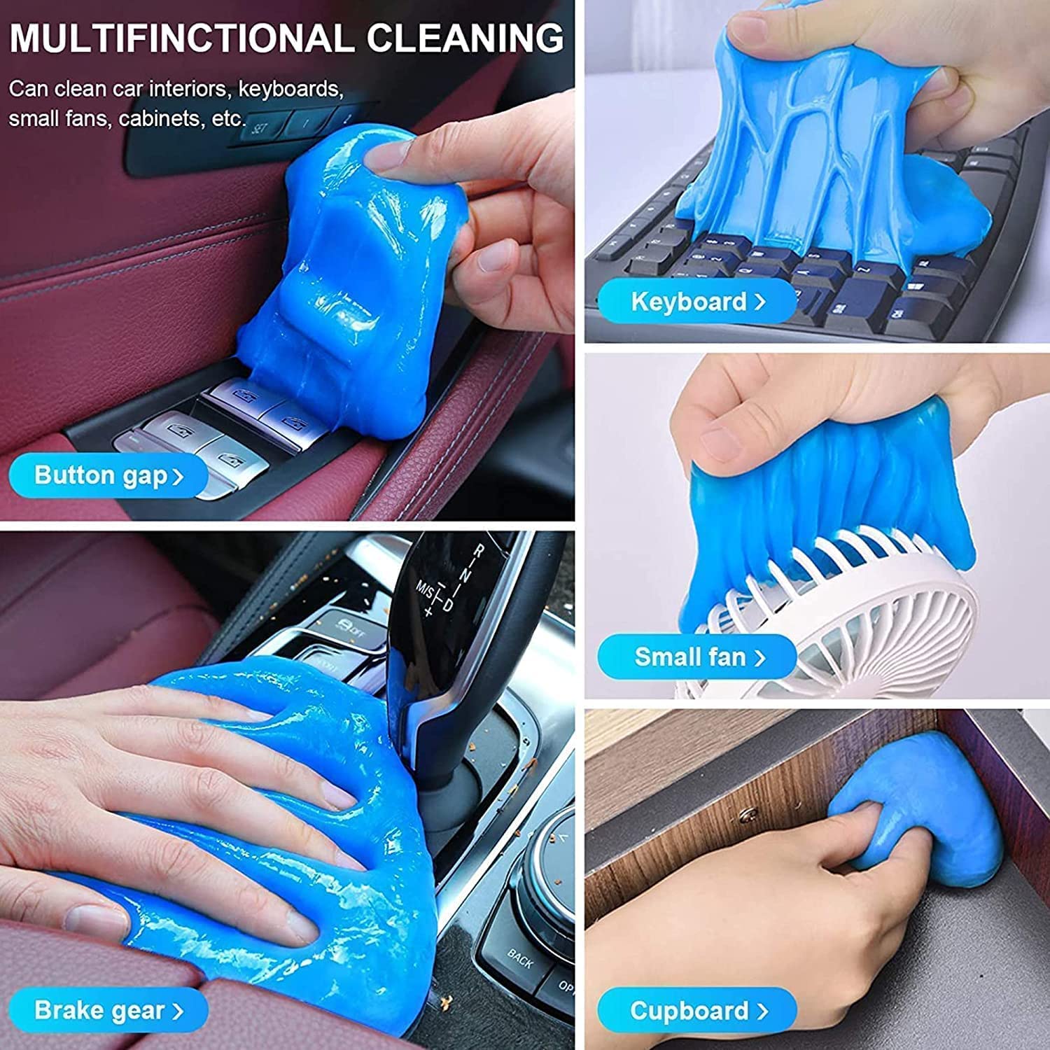 Universal Car Cleaning Gel Kit - Auto Interior Detailing Dust & Crevice Cleaner for Car Vents, Keyboards, PC, Laptops & Cameras | Multi-Purpose Cleaning Putty for Home, Office & Vehicle Maintenance