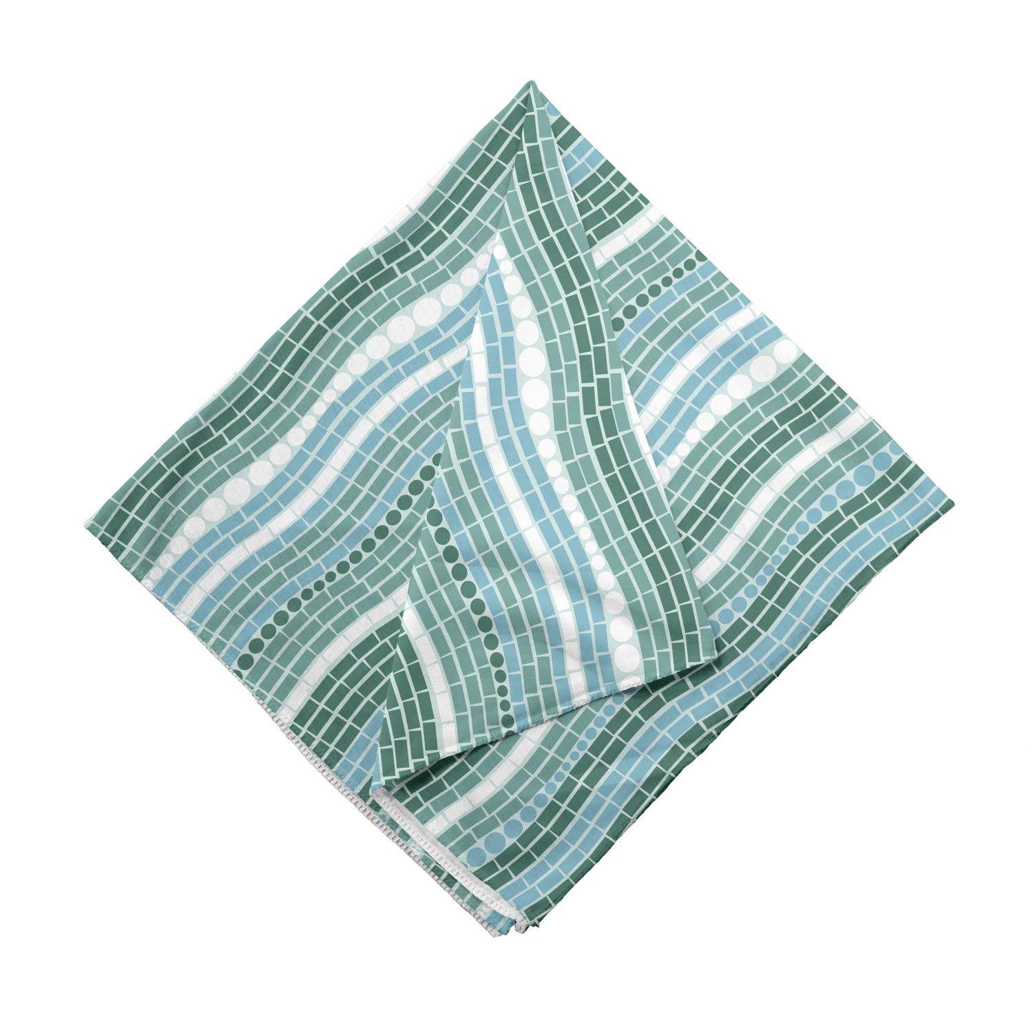 Ambesonne Mosaic Bandana - Traditional Wavy Mosaic Tile Pattern Unisex Head Scarf & Neck Tie for Men Women - Perfect for Outdoor Activities, Music Festivals, and Fashion Accessories
