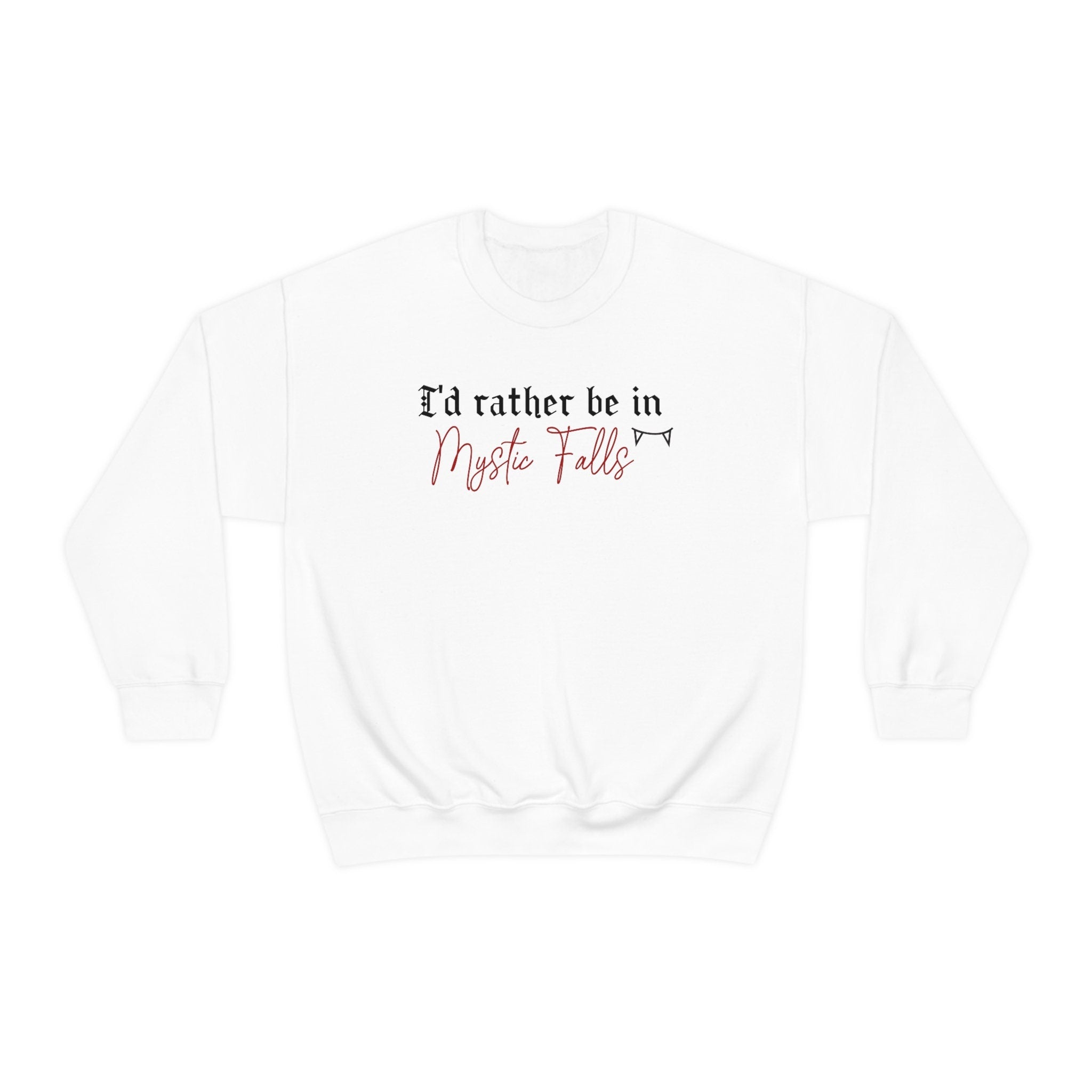 I'd Rather Be in Mystic Falls Sweatshirt - The Vampire Diaries TVD Fan Gift, Salvatore Brothers Hoodie for Women & Men - Perfect for Halloween Cosplay, Fan Conventions & Casual Wear