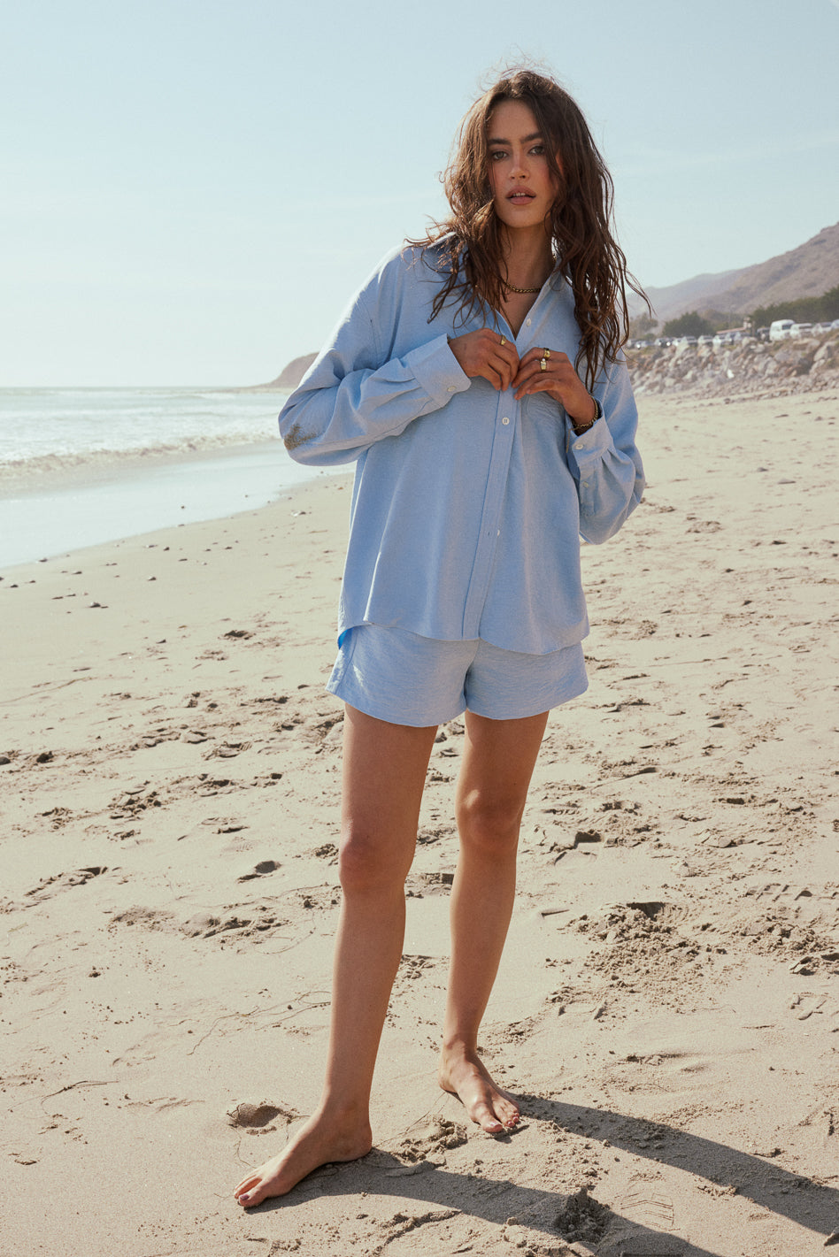 Lena Women's High Waist Denim Shorts in Blue - Perfect for Summer Outfits, Beach Vacations & Casual Wear
