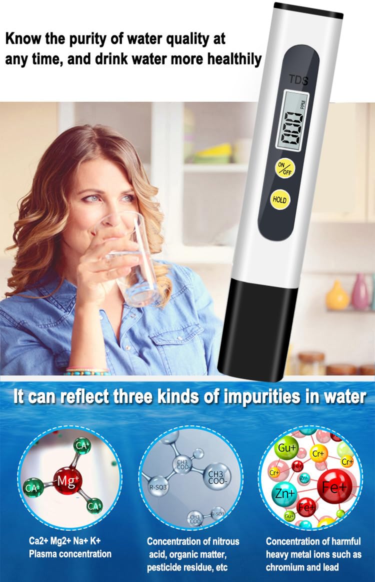 ACETEQ TDS2 Digital Water Quality Tester - Accurate PPM Meter for Drinking Water, Aquariums, Pools, Hydroponics | Home & Lab Water Testing Solution