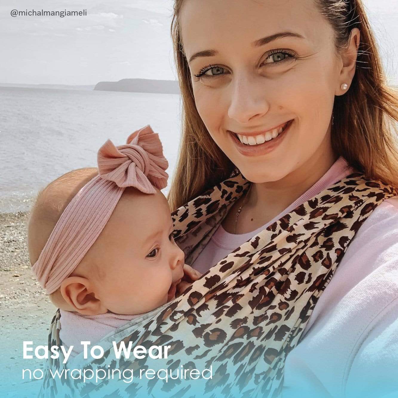 Baby K'tan Print Baby Carrier - Soft & Ergonomic Leopard Love Design for Newborns & Infants | Perfect for Hands-Free Parenting, Shopping & Outdoor Adventures