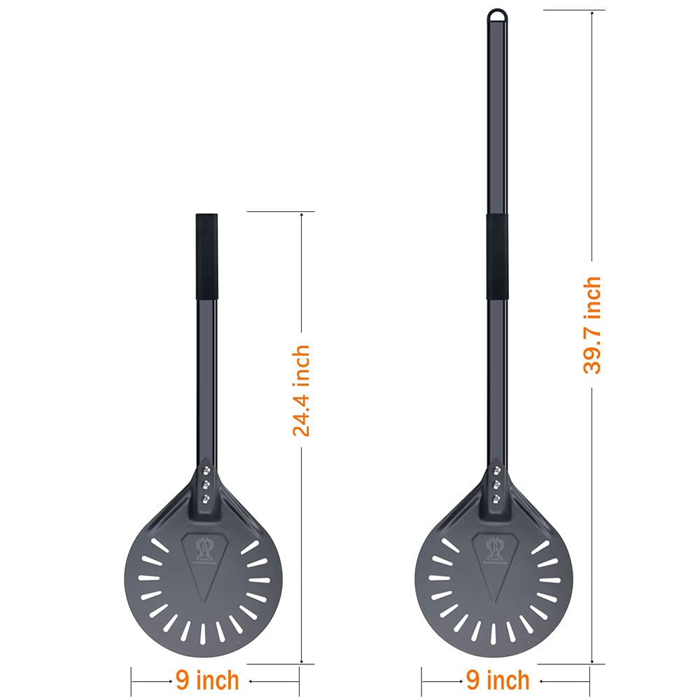 9 Inch Round Aluminum Pizza Turning Peel with 40