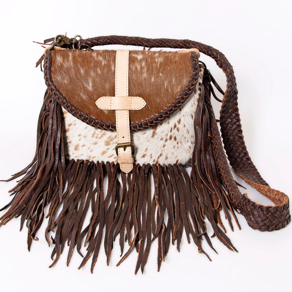 ADBGM314A Genuine Leather Women's Western Handbag Purse - American Darling Hair-On Cowhide Crossbody Bag for Casual Outings & Country Events
