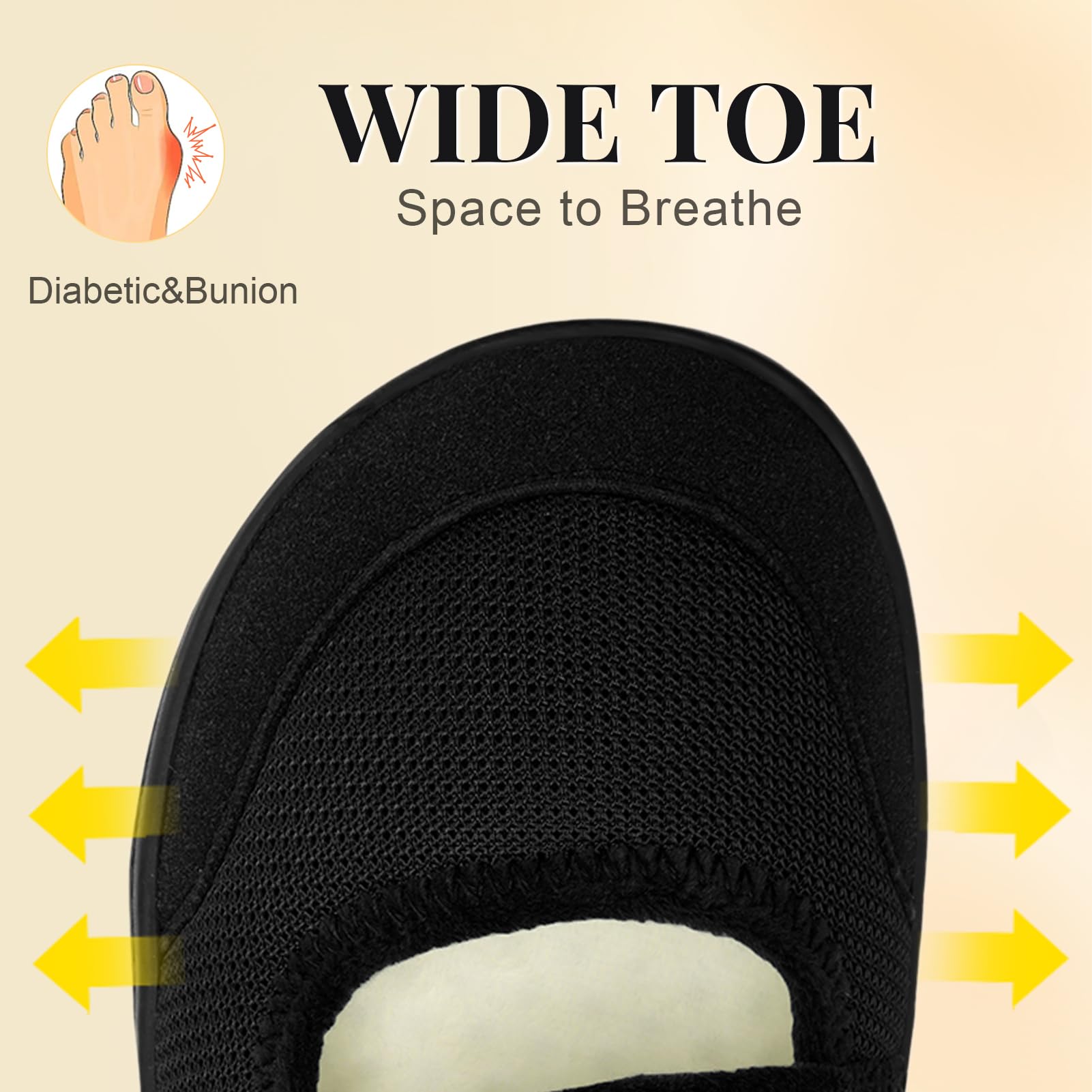 Rihero Women's Wide Width Diabetic Slippers - Adjustable Edema House Shoes for Barefoot Walking | Indoor & Outdoor Comfort | Perfect for Elderly, Pregnancy & Swollen Feet Relief