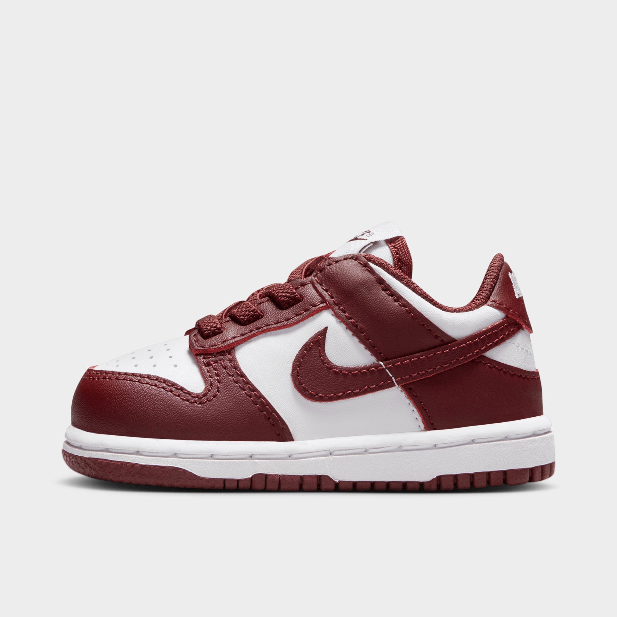 Nike Dunk Low TD Sneakers for Kids - White/Redwood Gym Red - Comfortable & Stylish Basketball Shoes for School, Playground & Casual Wear