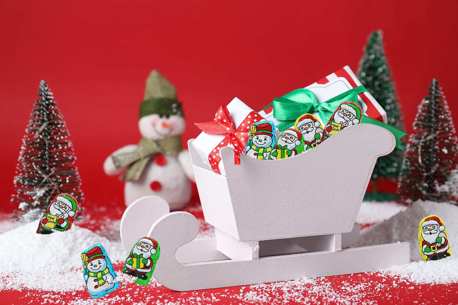 Fruidles Christmas Santa Helpers Milk Chocolate - Individually Wrapped Foil Candies, Resealable Party Bag (8oz) - Perfect for Stocking Stuffers, Holiday Treat Bags & Christmas Party Favors