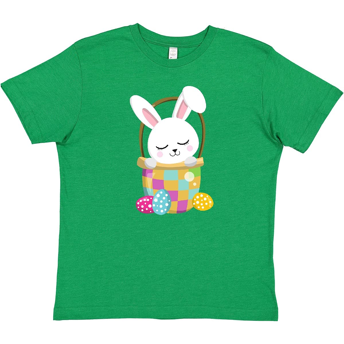 Easter Bunny Youth T-Shirt - Cute White Rabbit with Easter Eggs Design | Perfect for Easter Celebrations, Spring Festivals & Holiday Family Gatherings